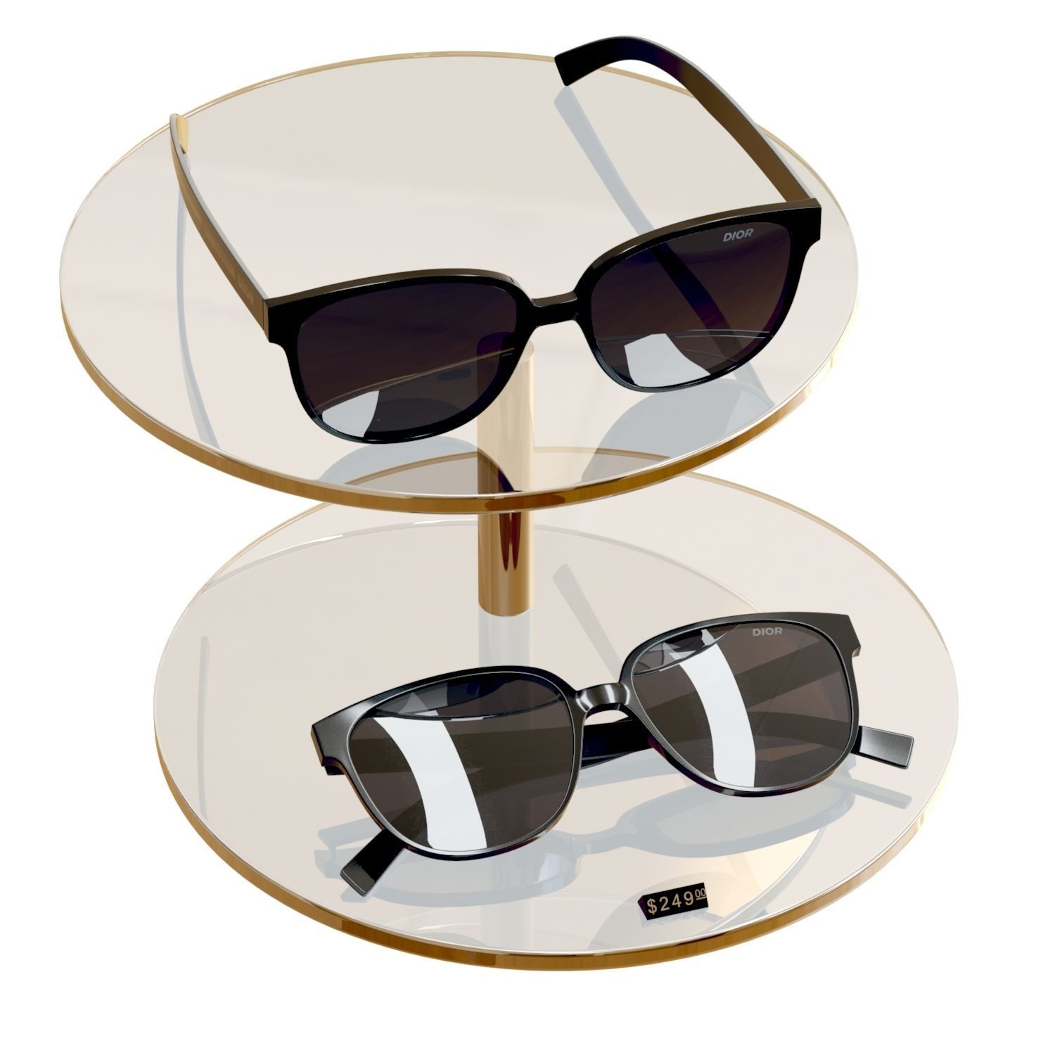 Store Display - Sunglasses - Dior - Flag 1 Black 3D model_1
