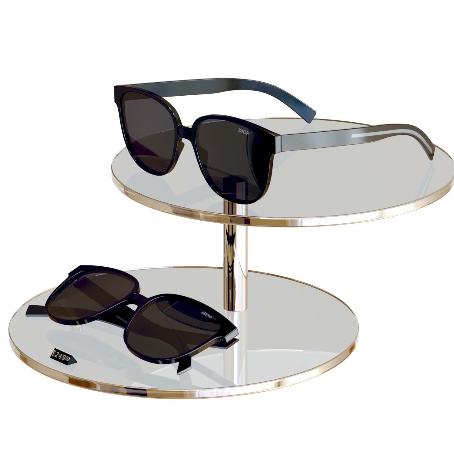Store Display - Sunglasses - Dior - Flag 1 Black 3D model_2