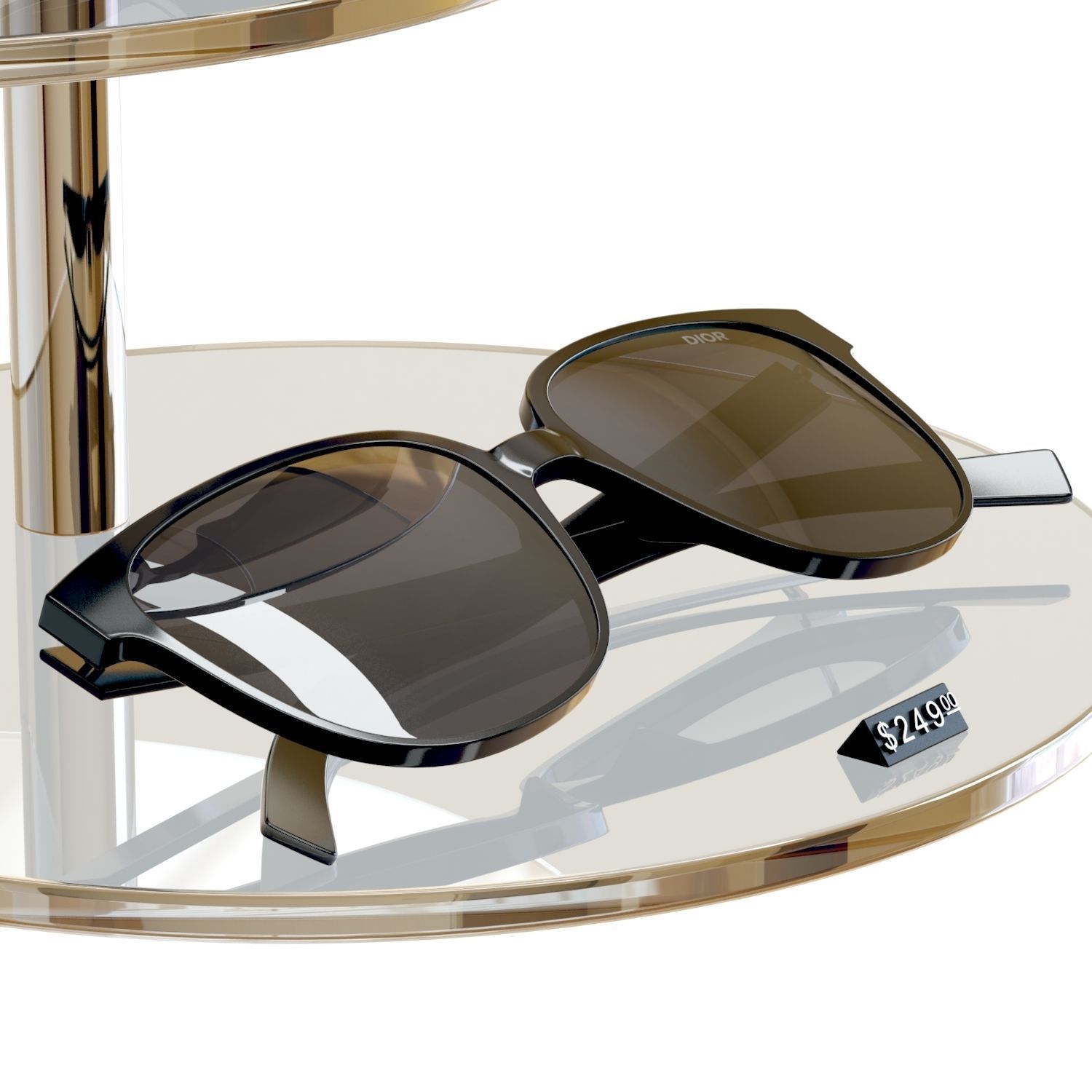 Store Display - Sunglasses - Dior - Flag 1 Black 3D model_4