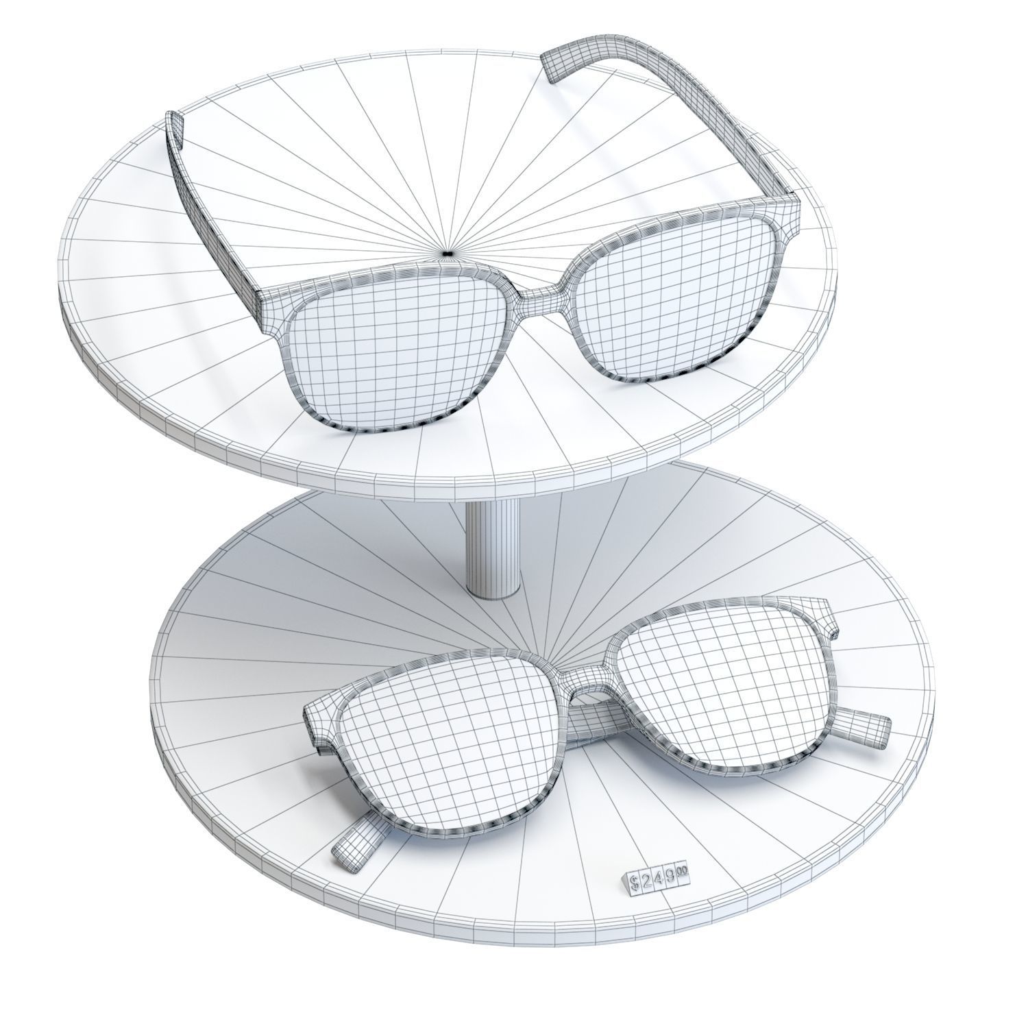 Store Display - Sunglasses - Dior - Flag 1 Black 3D model_7