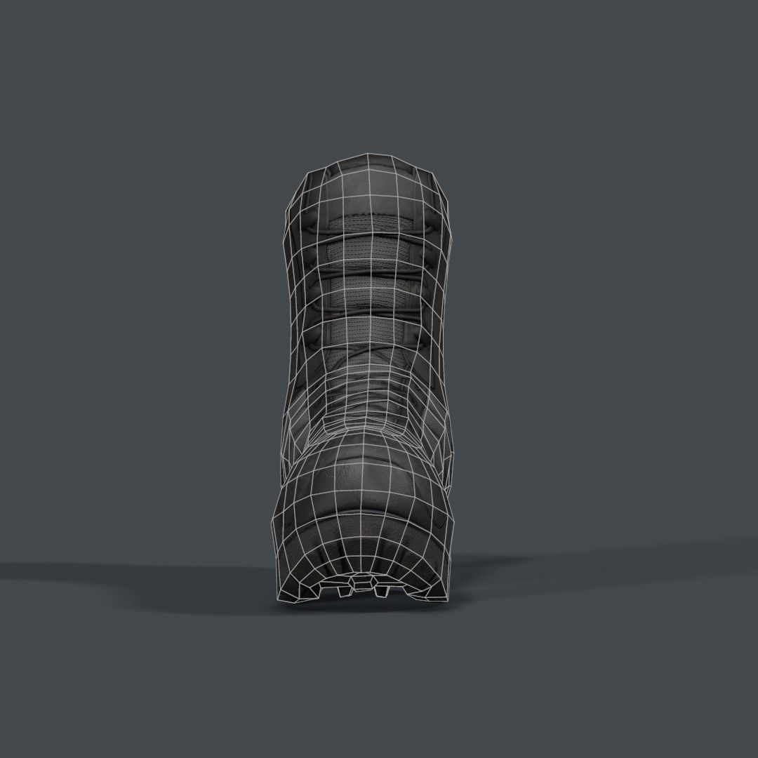 Military Boot Low-poly 3D model_7