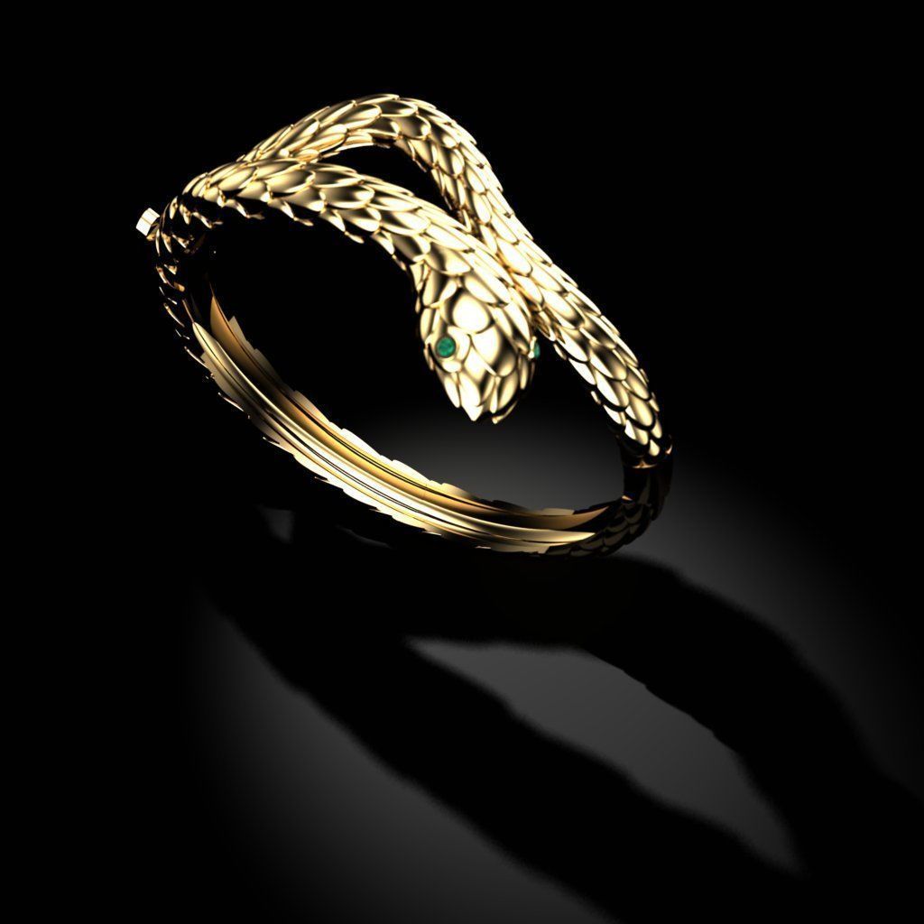 Viper Snake Bracelet Bangle 3D print model 3D print model_1