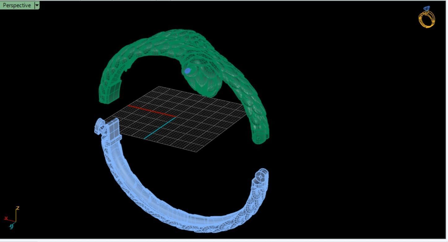 Viper Snake Bracelet Bangle 3D print model 3D print model_5