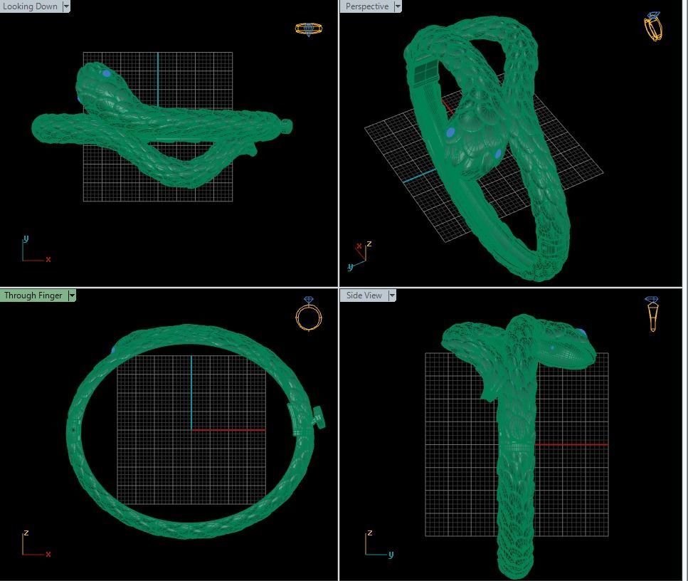 Viper Snake Bracelet Bangle 3D print model 3D print model_3