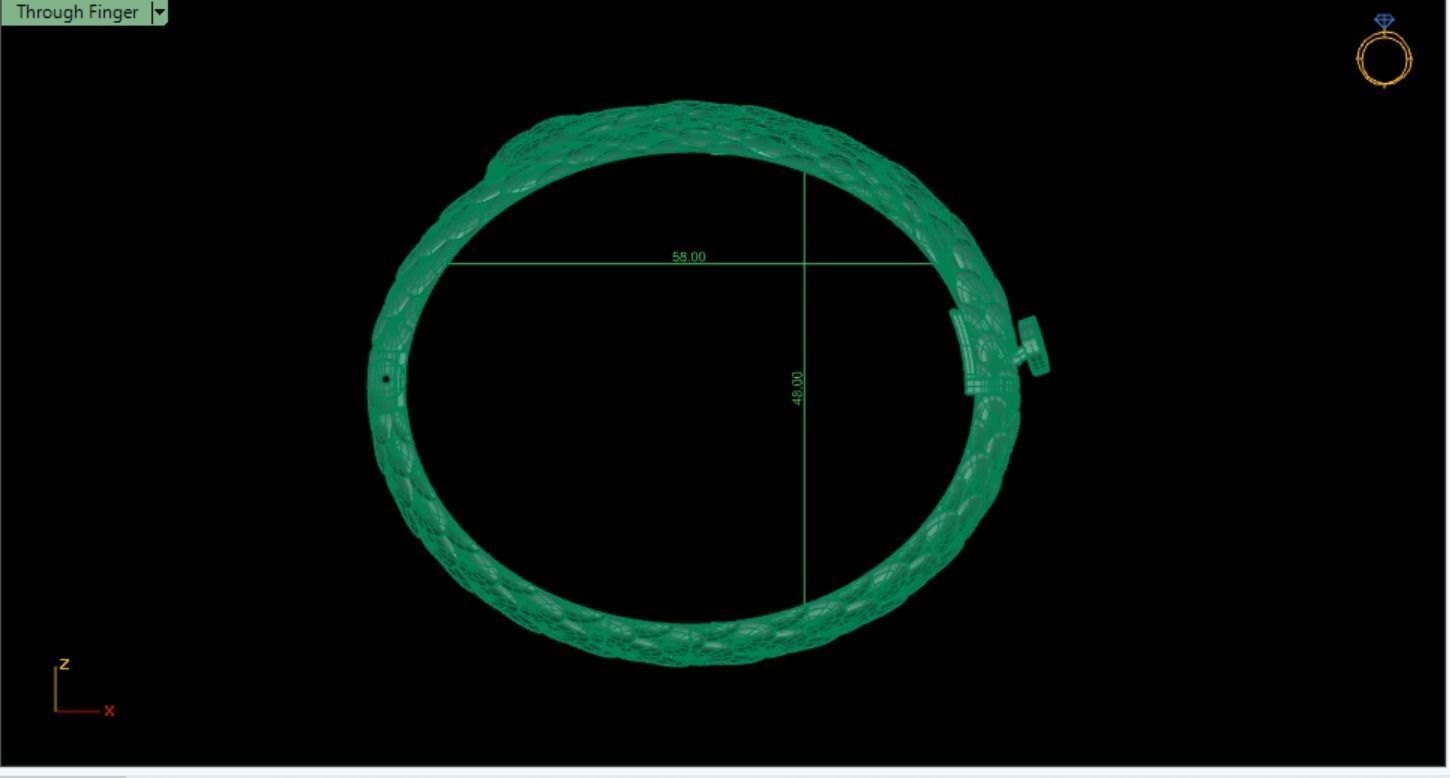 Viper Snake Bracelet Bangle 3D print model 3D print model_4