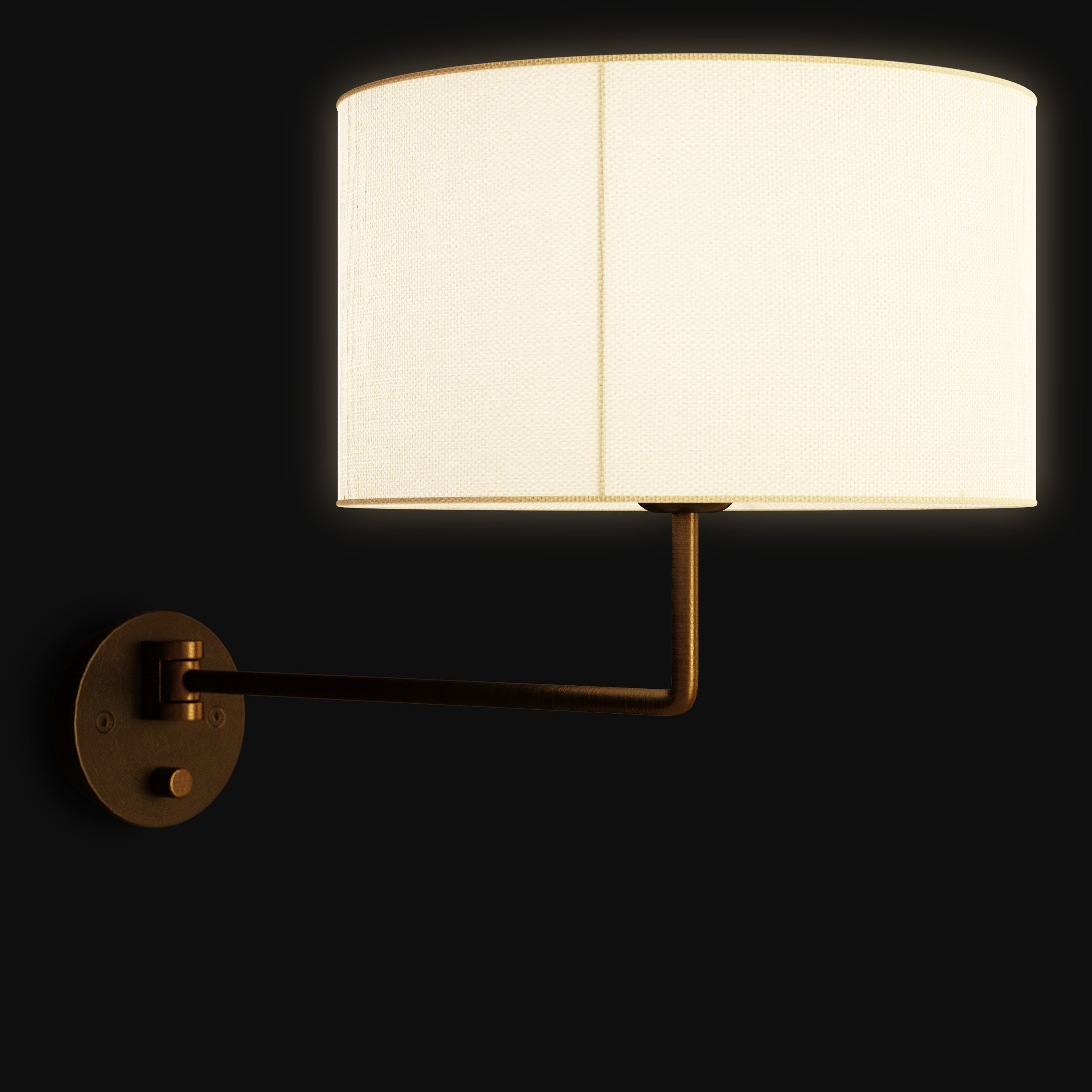Lamp Wall Bedside Gubi Gravity Large Low-poly 3D model_3