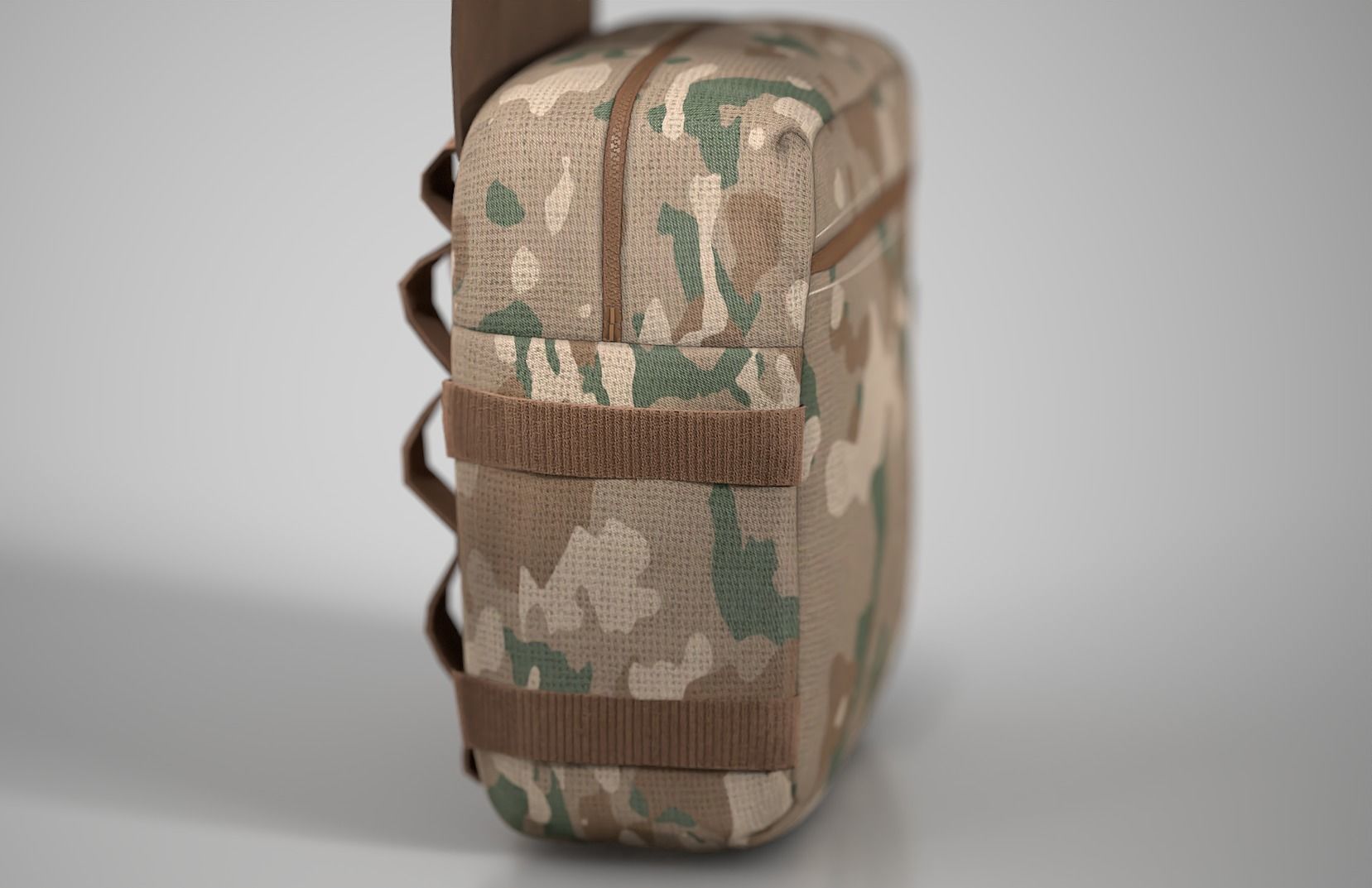 Military Bag-Lunchbox Pouch Mk2 Low-poly 3D model_4