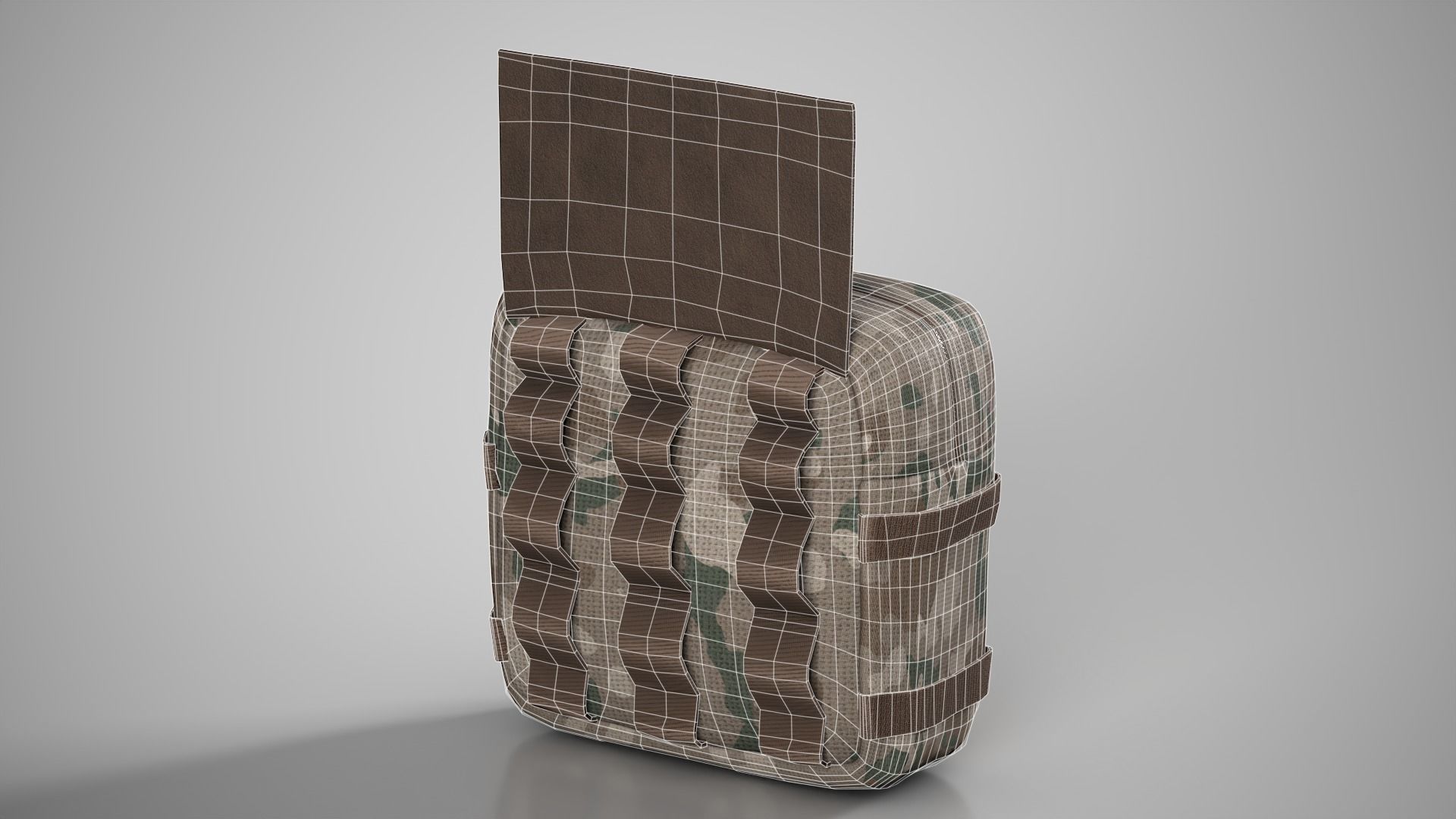 Military Bag-Lunchbox Pouch Mk2 Low-poly 3D model_3