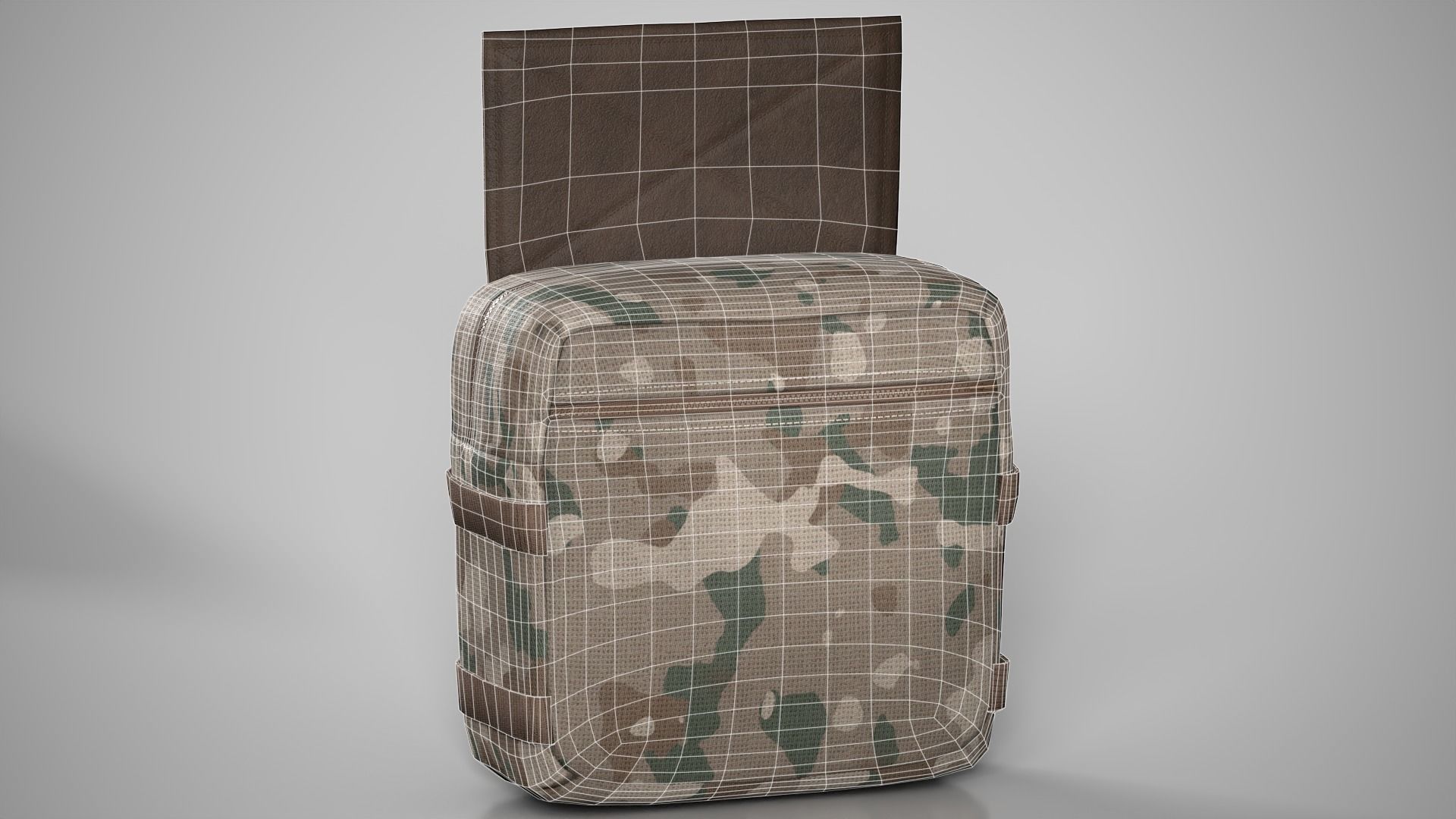 Military Bag-Lunchbox Pouch Mk2 Low-poly 3D model_1