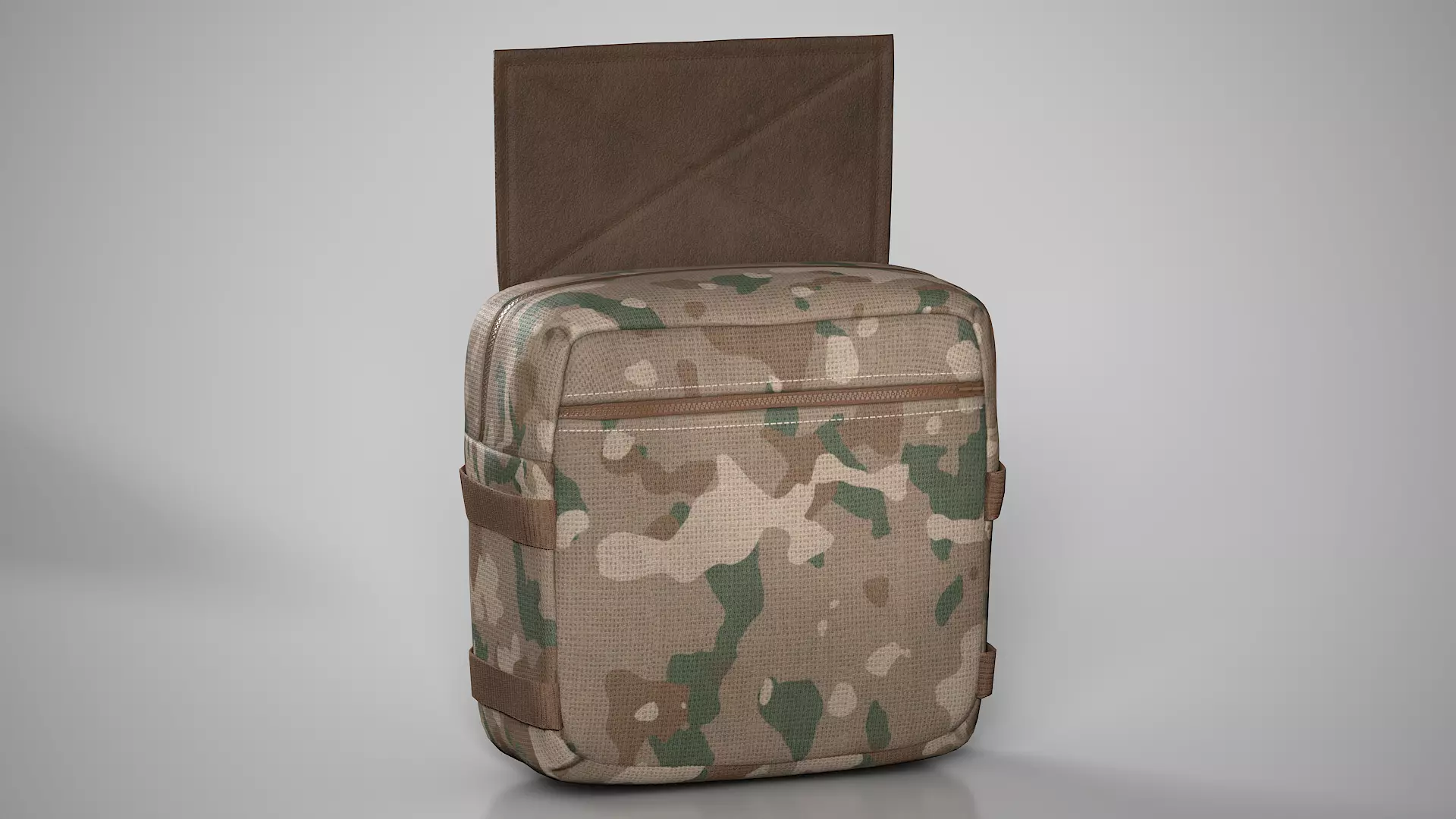 Military Bag-Lunchbox Pouch Mk2 Low-poly 3D model_0