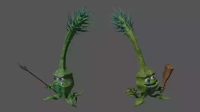 Wild Asparagus Low-poly 3D model