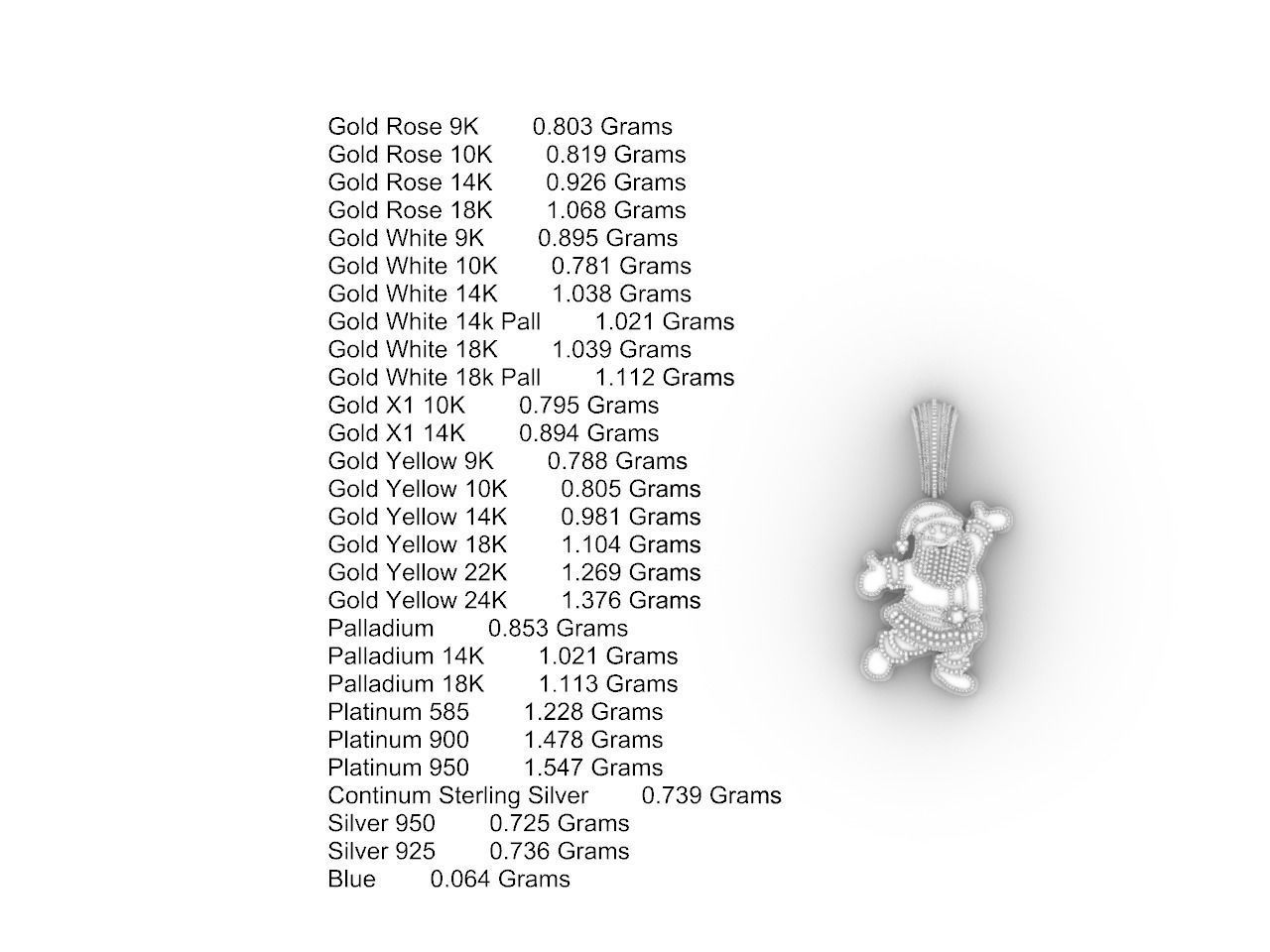 Santa Claus pendant stl files verified 3D print model_4