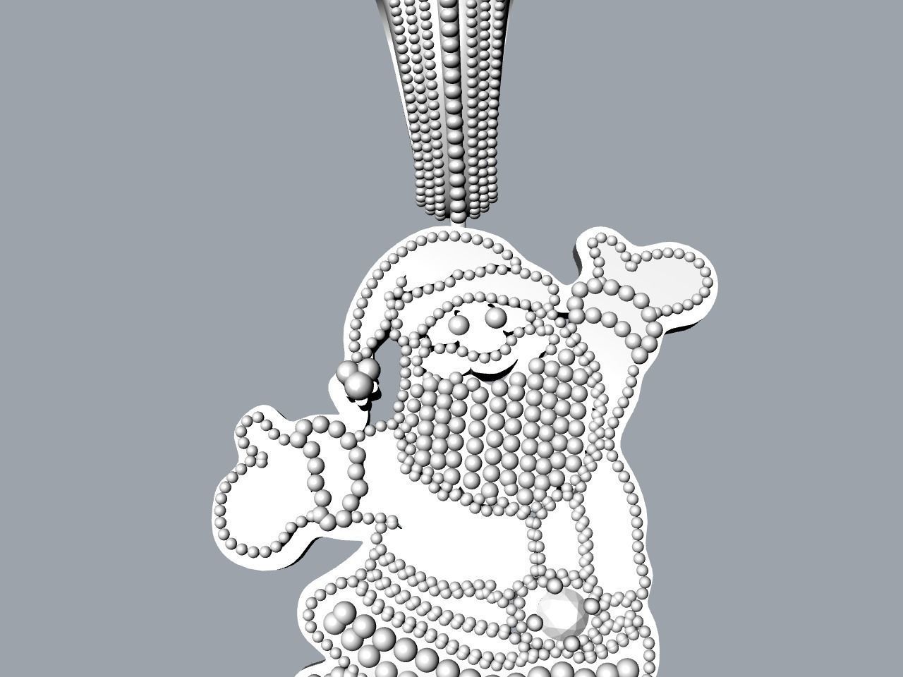 Santa Claus pendant stl files verified 3D print model_14