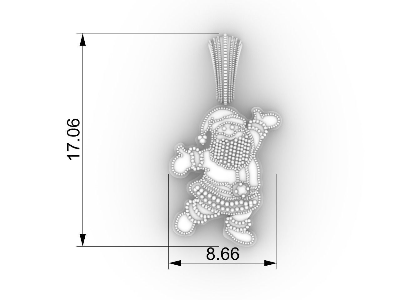 Santa Claus pendant stl files verified 3D print model_24