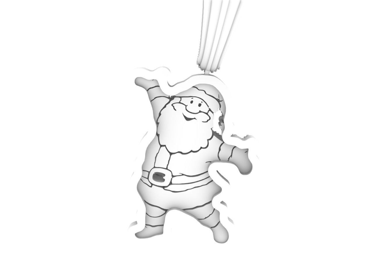 Santa Claus pendant stl files verified 3D print model_3