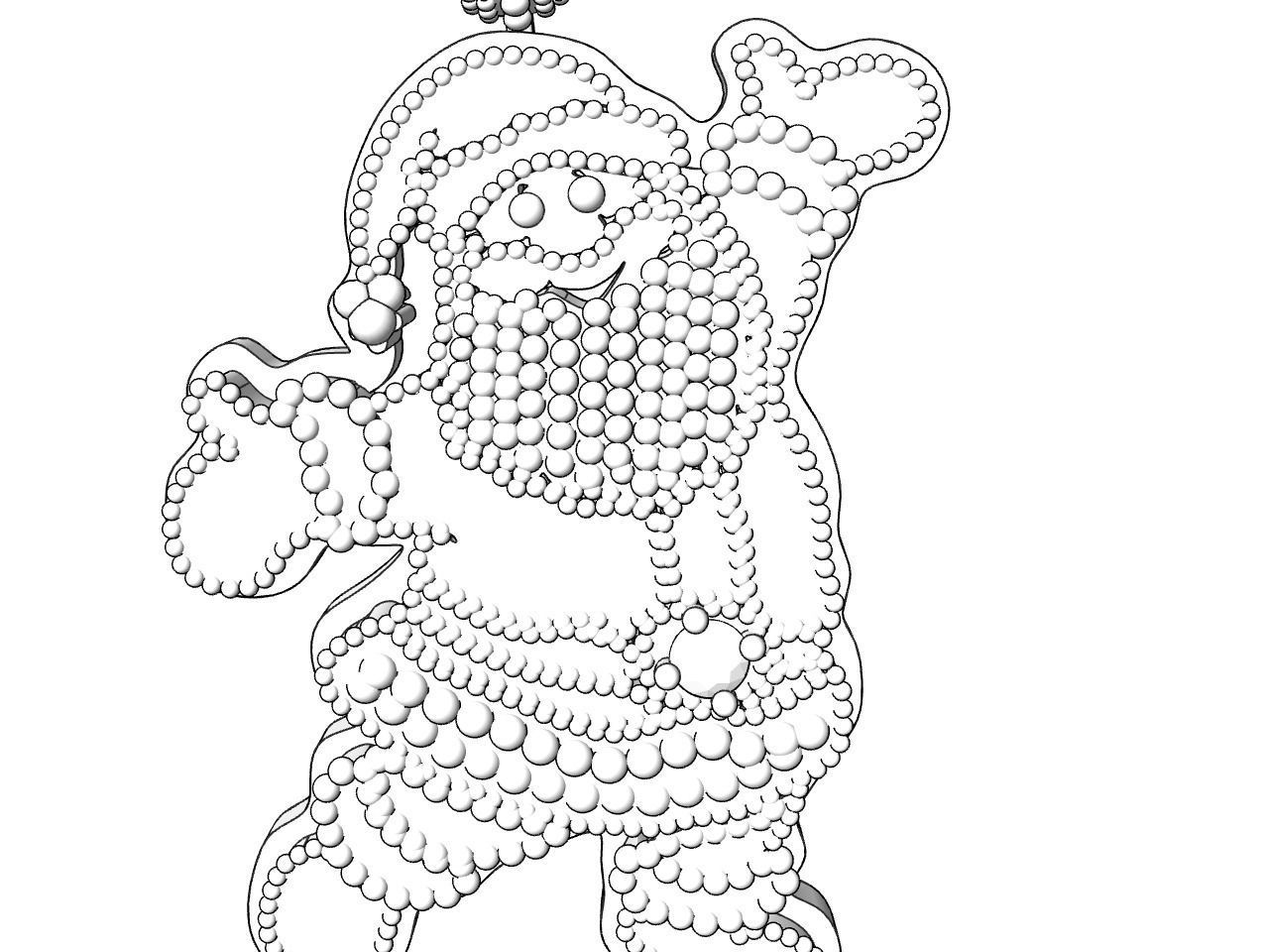 Santa Claus pendant stl files verified 3D print model_2