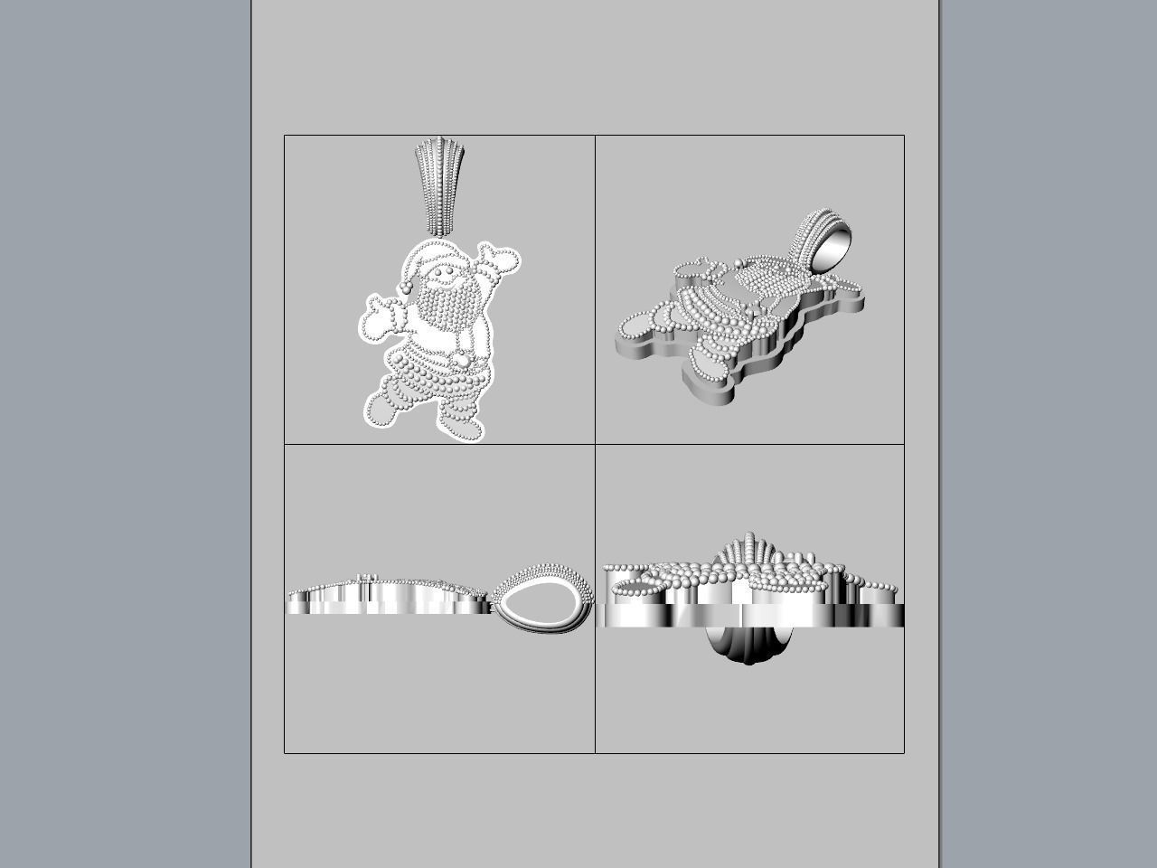 Santa Claus pendant stl files verified 3D print model_17