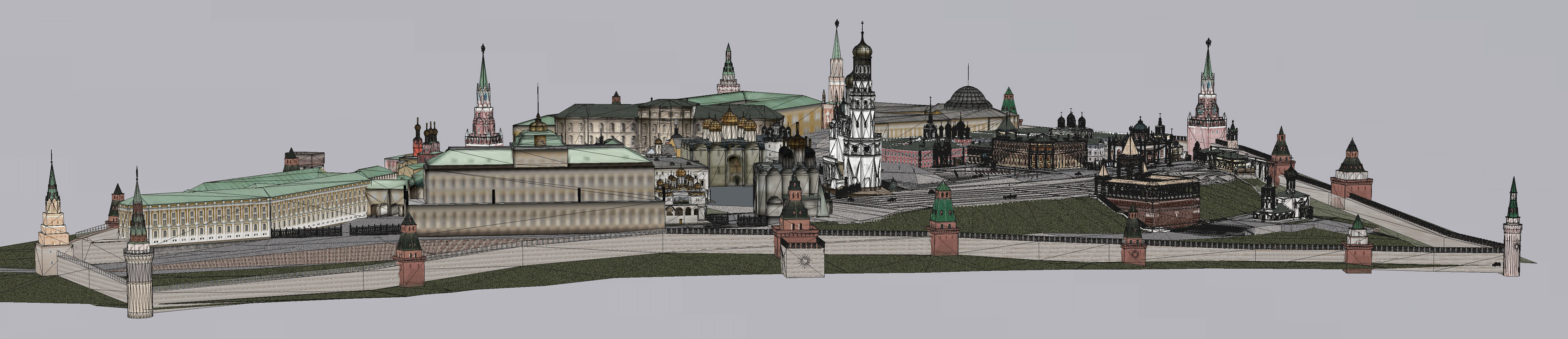 Kremlin 1916 Low-poly 3D model_23