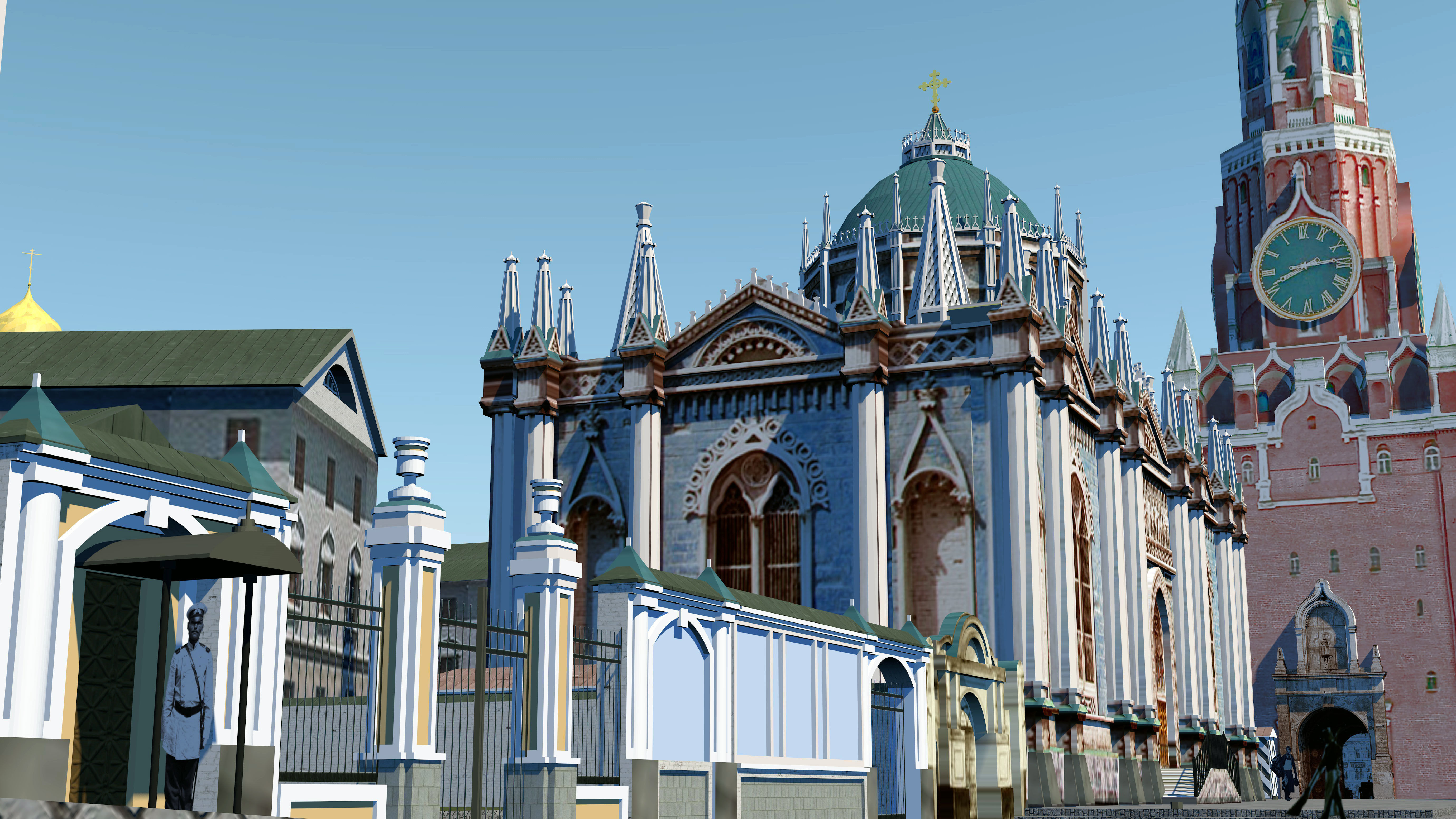 Kremlin 1916 Low-poly 3D model_14