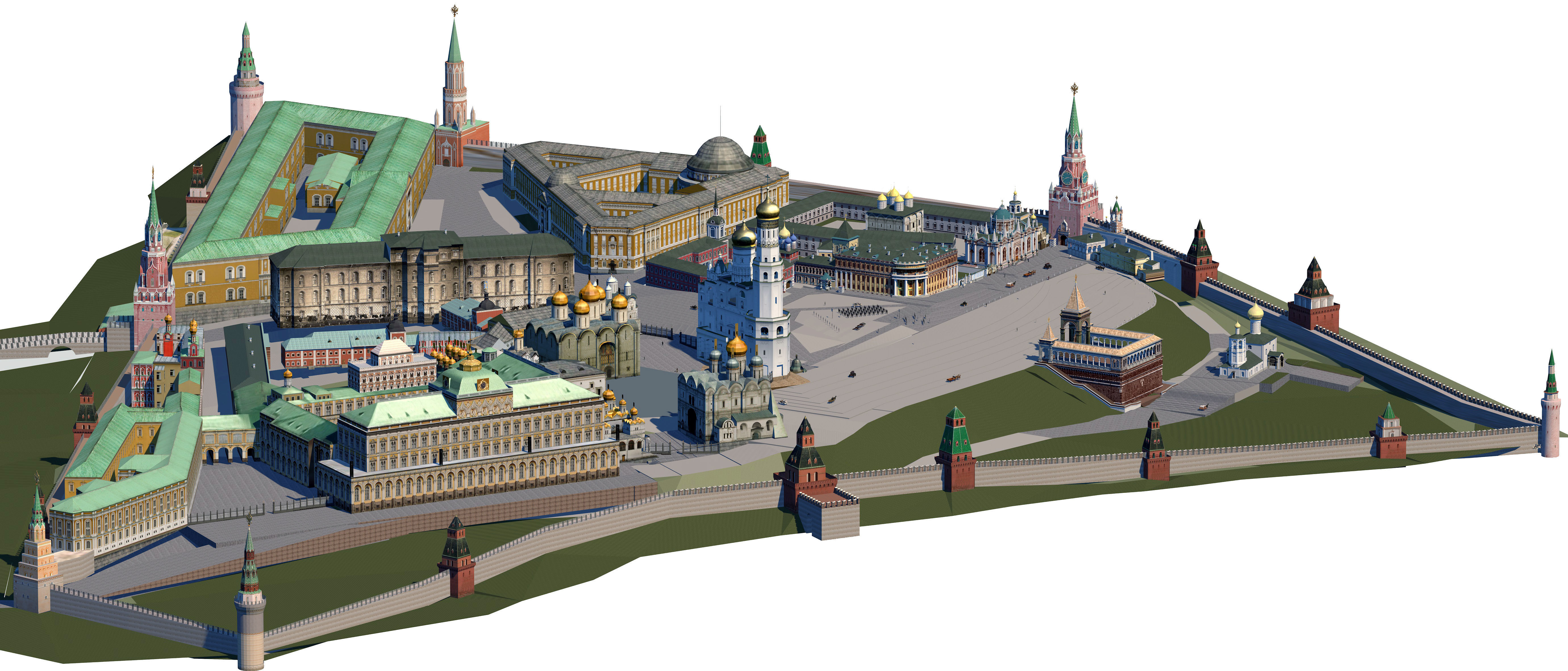 Kremlin 1916 Low-poly 3D model_3