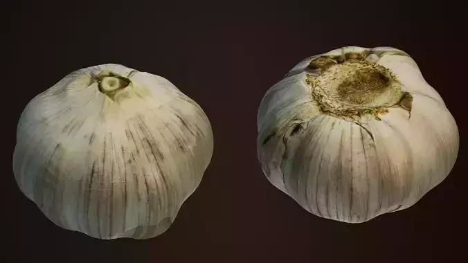 Photogrammetry - Garlic - 4K Low-poly 3D model
