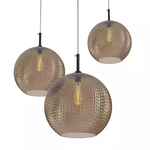 SINGLE PENDANT WITH SMOKED TEXTURED GLASS