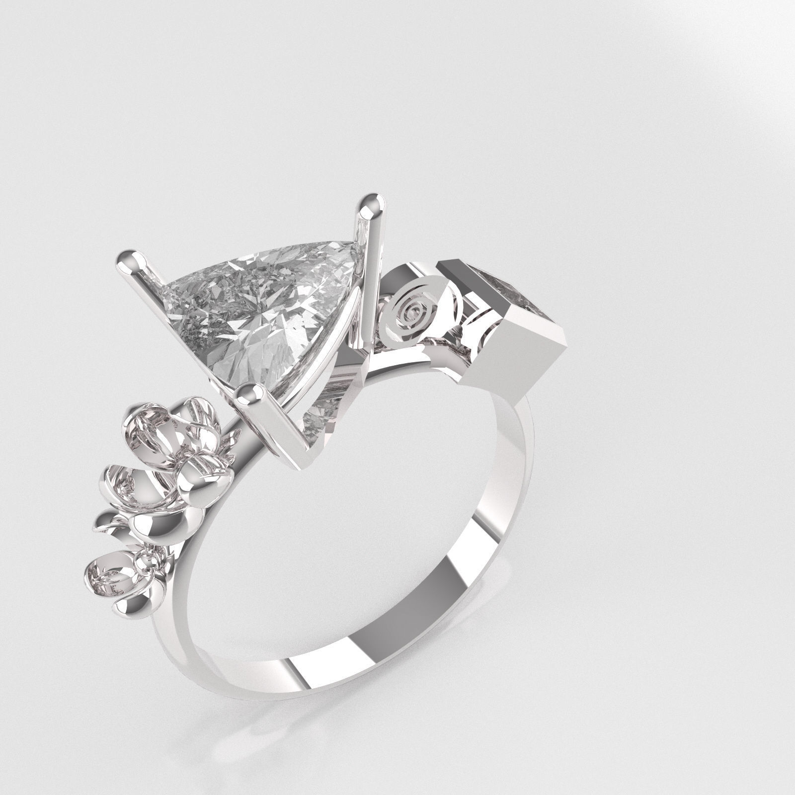 Nar109 amethyst and diamond ring 3D print model_2