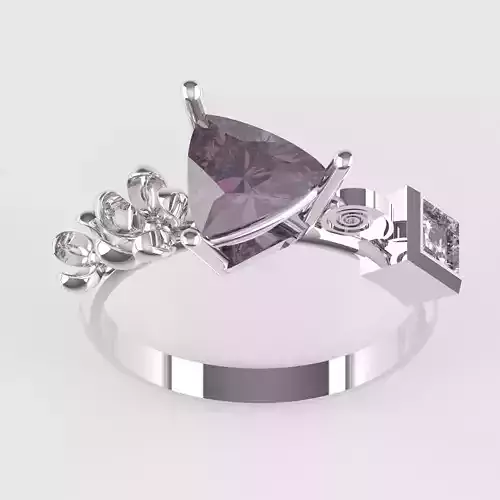 Nar109 amethyst and diamond ring