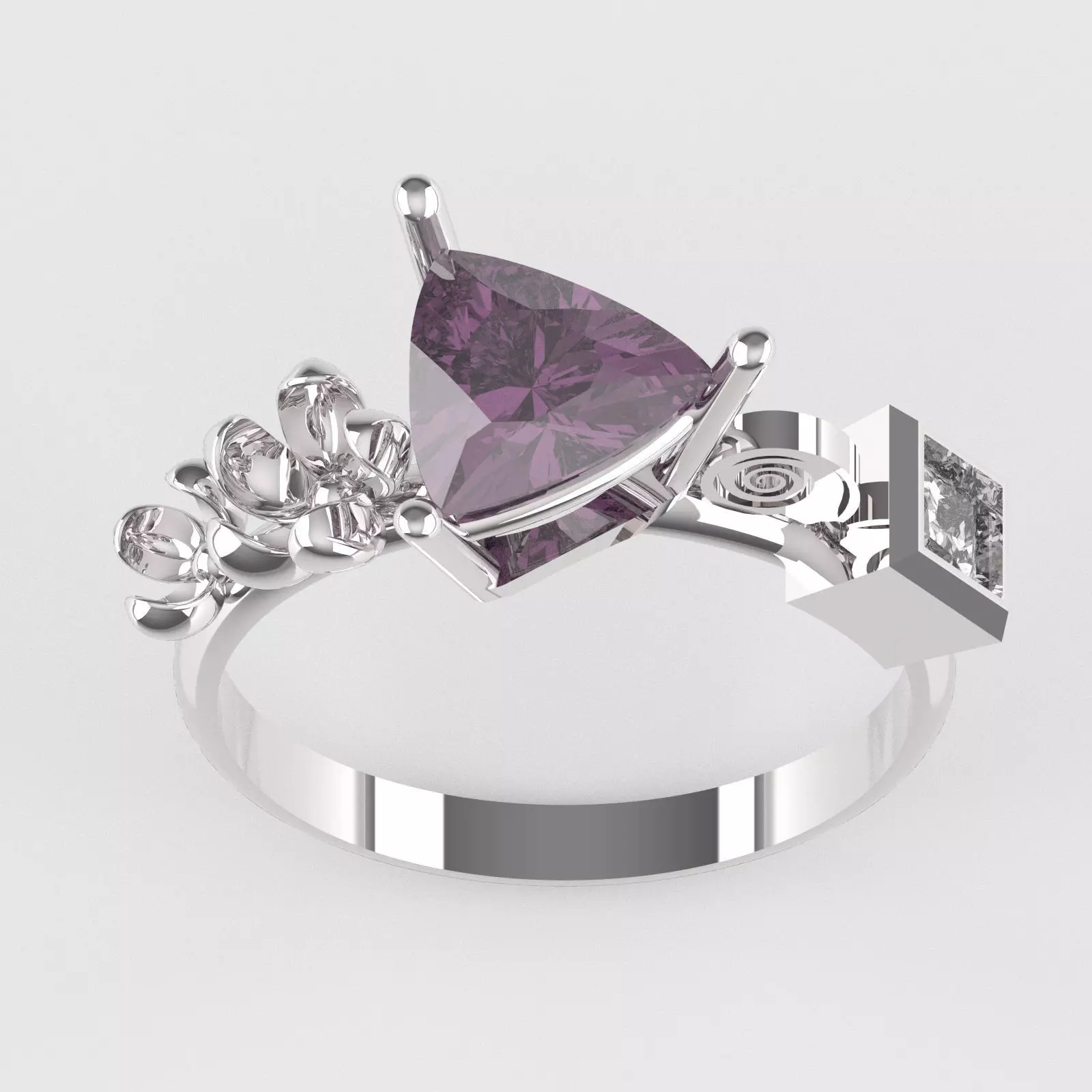 Nar109 amethyst and diamond ring 3D print model_0