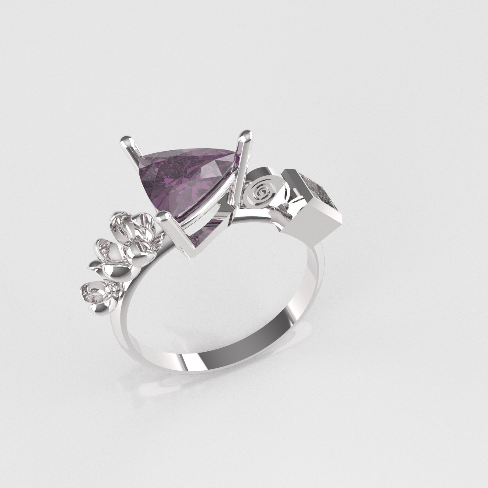 Nar109 amethyst and diamond ring 3D print model_3
