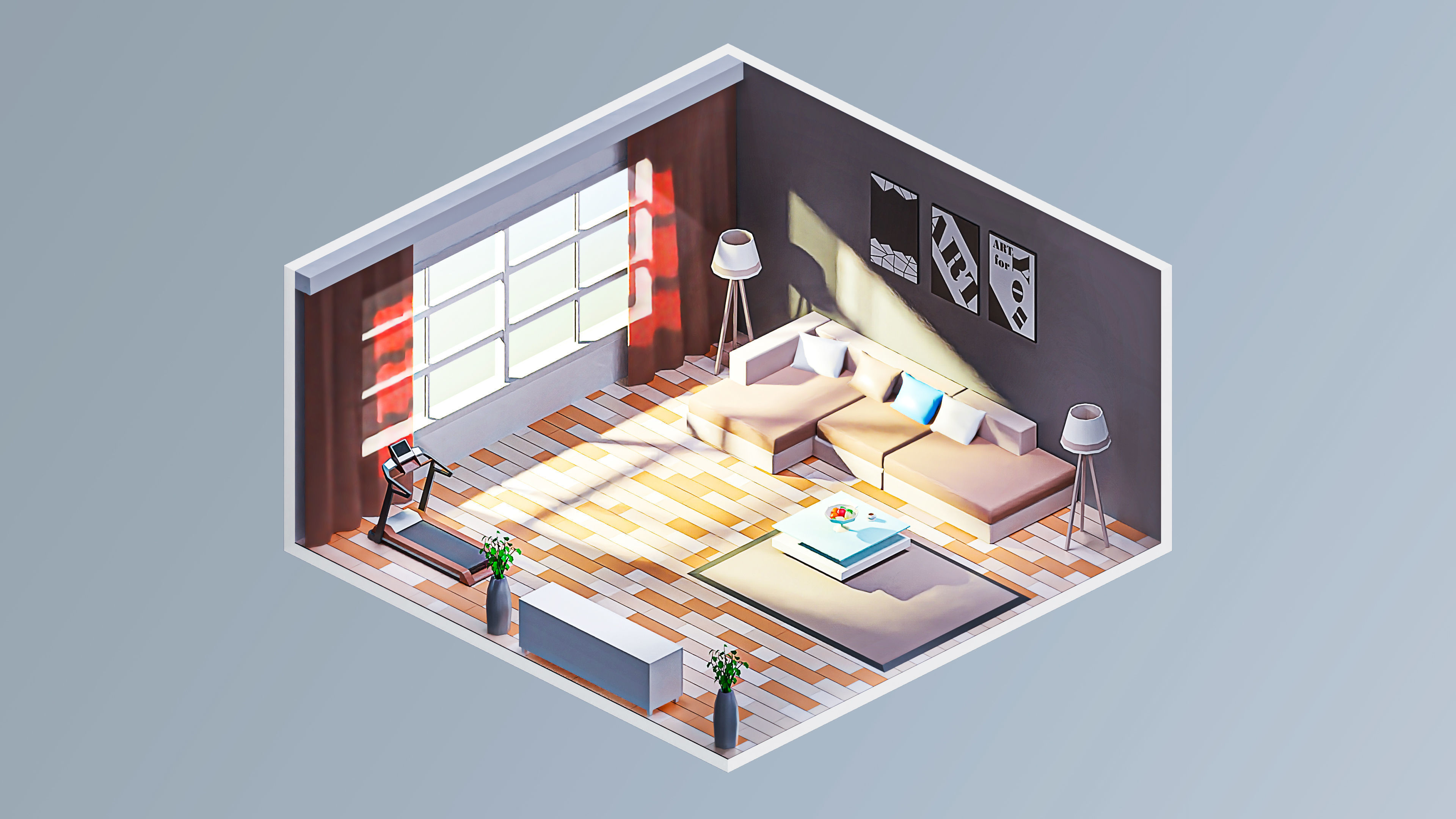 Interior 7 Low-poly 3D model_25
