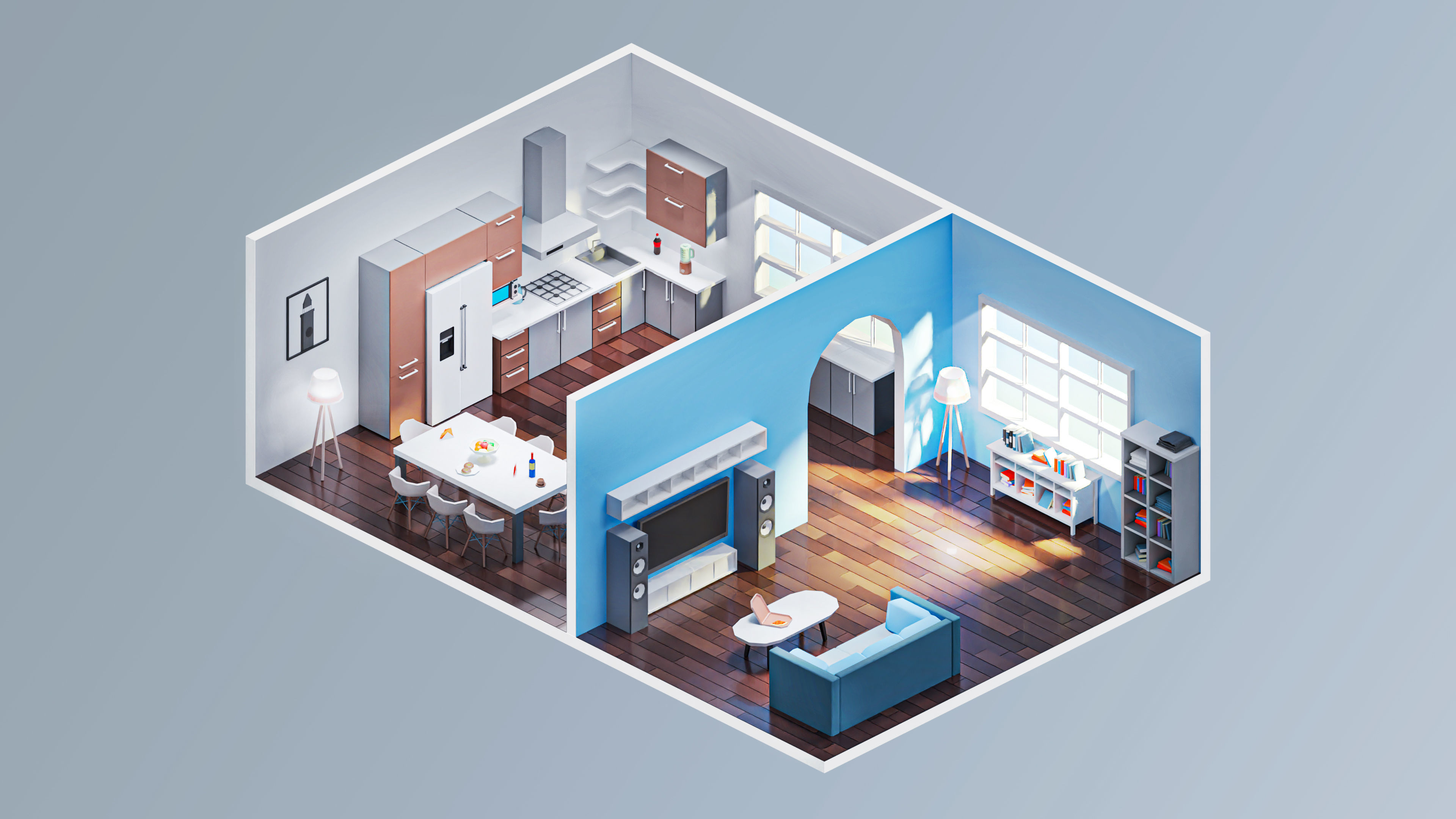 Interior 7 Low-poly 3D model_14