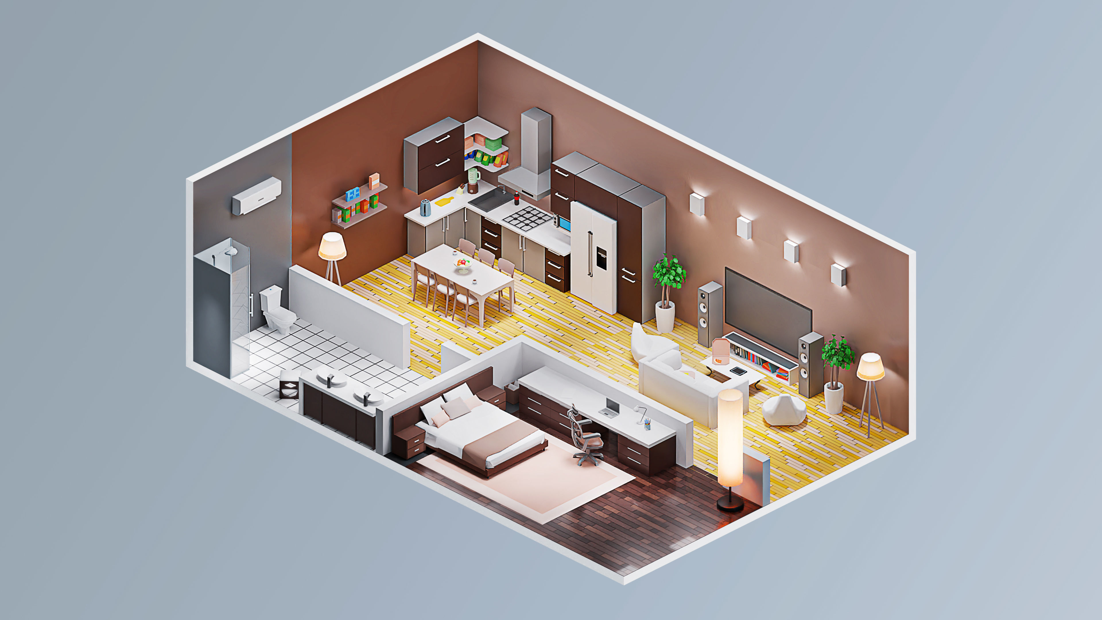 Interior 7 Low-poly 3D model_16