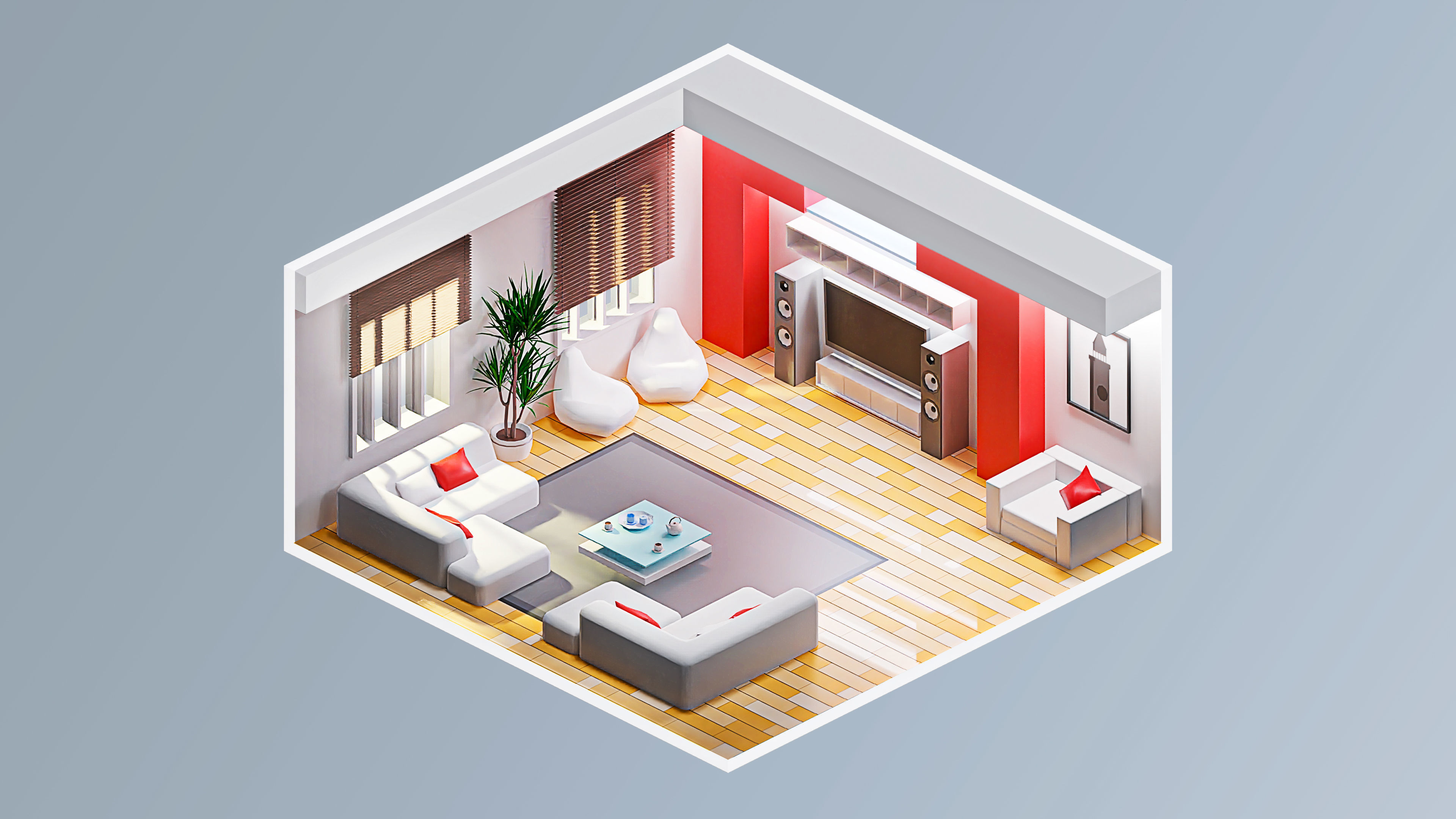 Interior 7 Low-poly 3D model_23