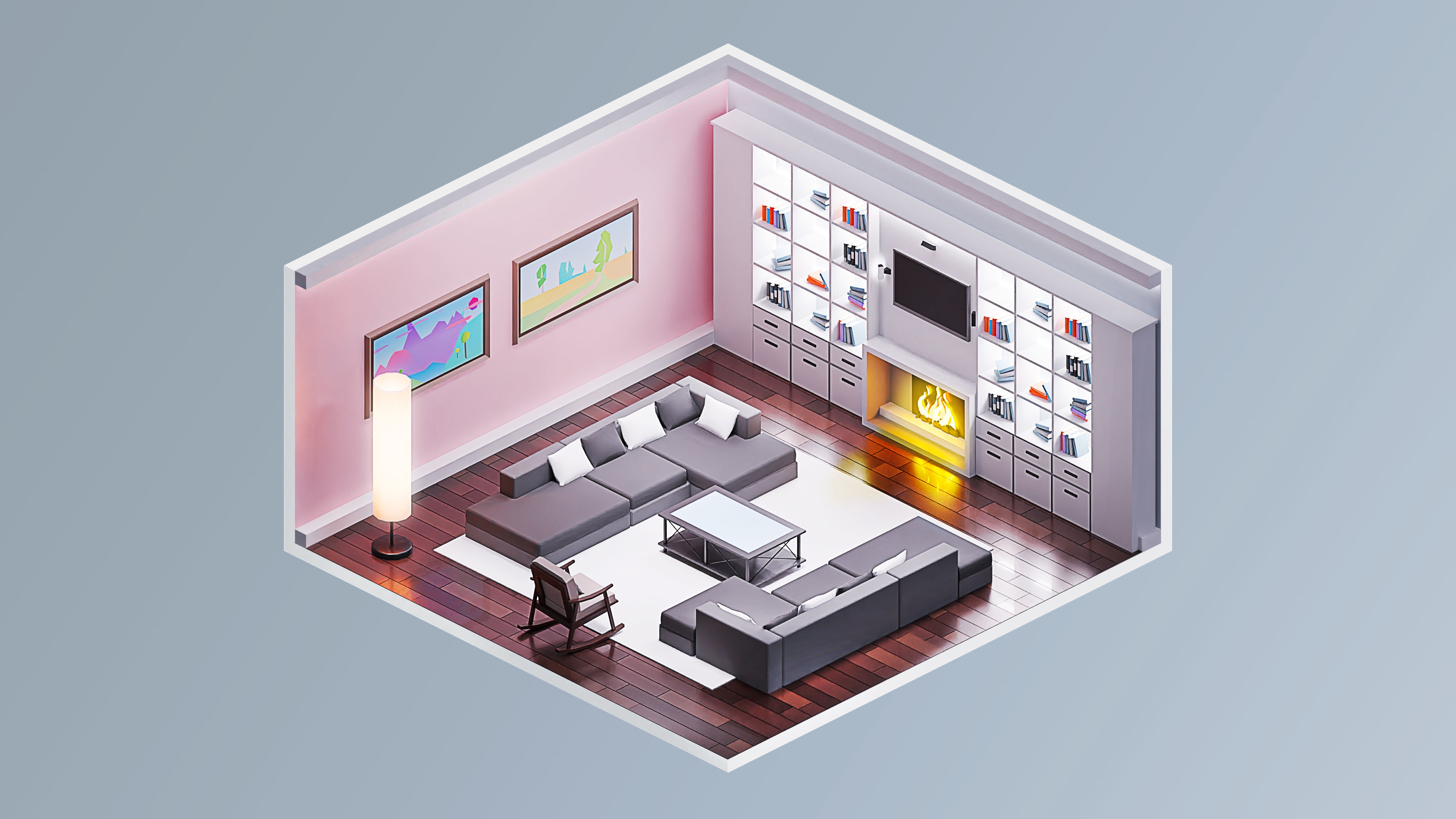 Interior 7 Low-poly 3D model_24
