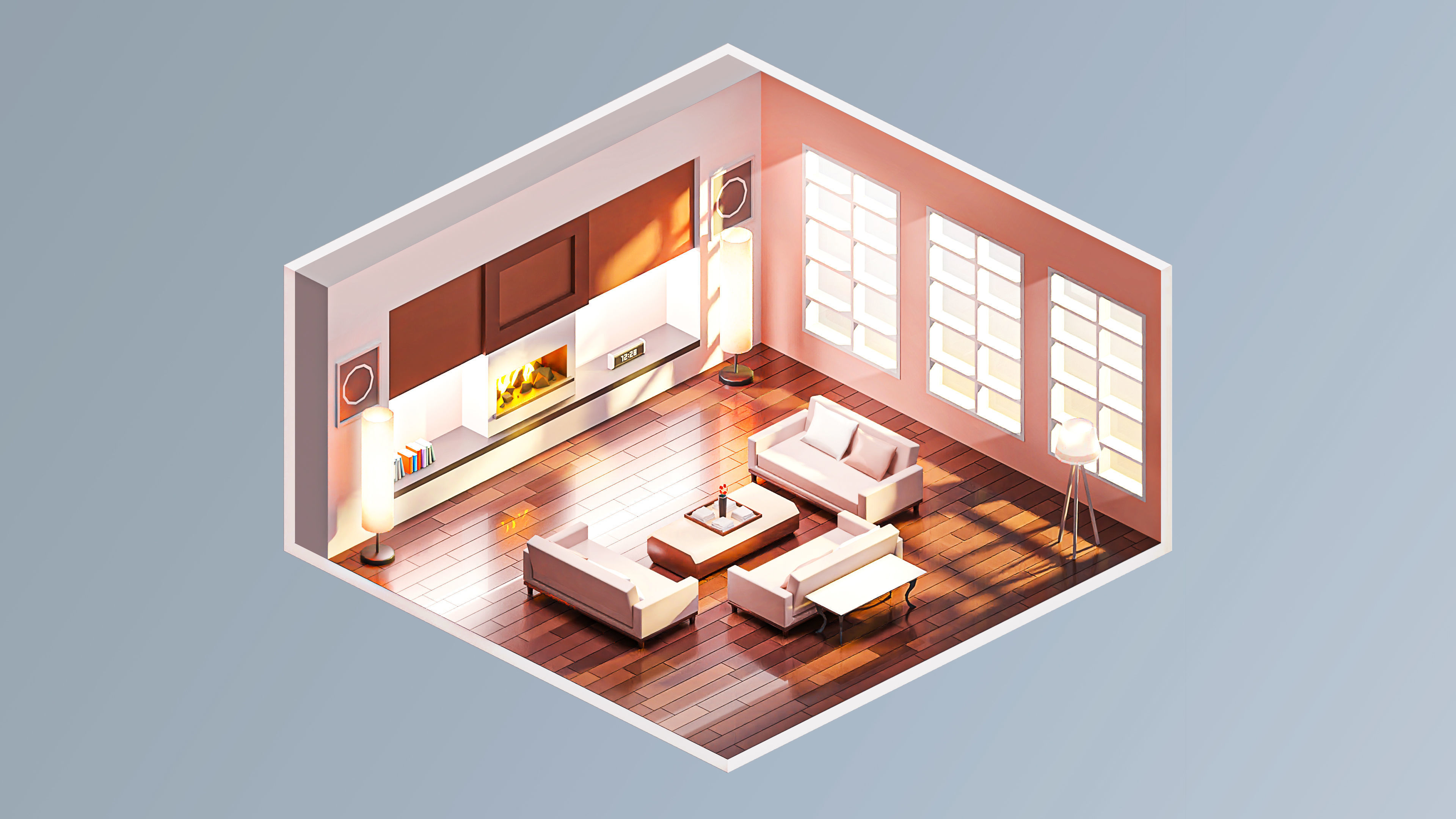 Interior 7 Low-poly 3D model_20