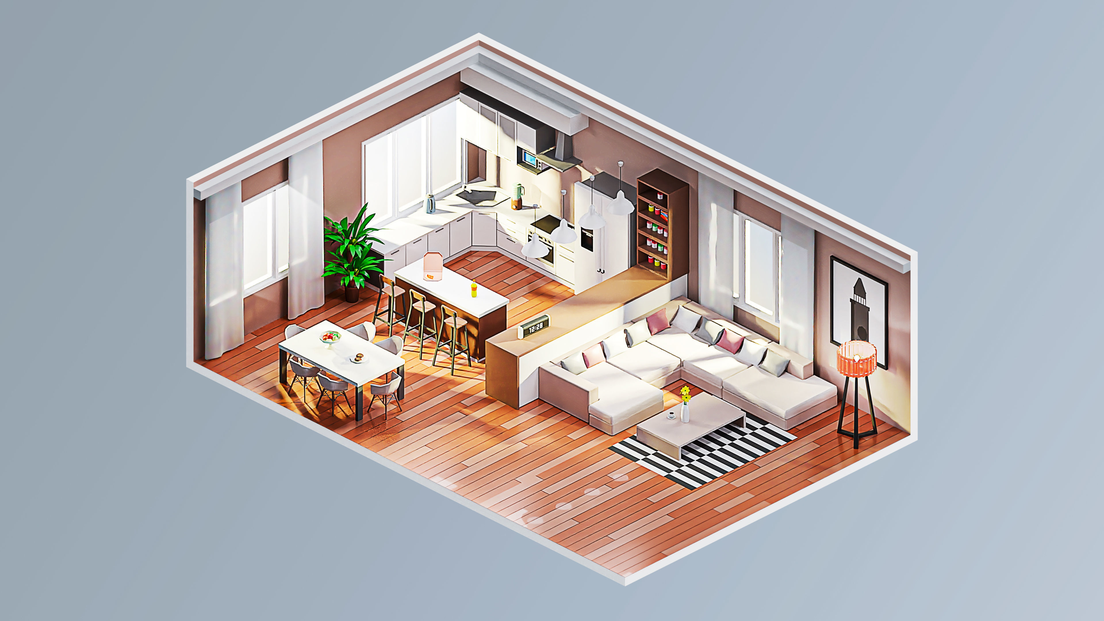 Interior 7 Low-poly 3D model_15