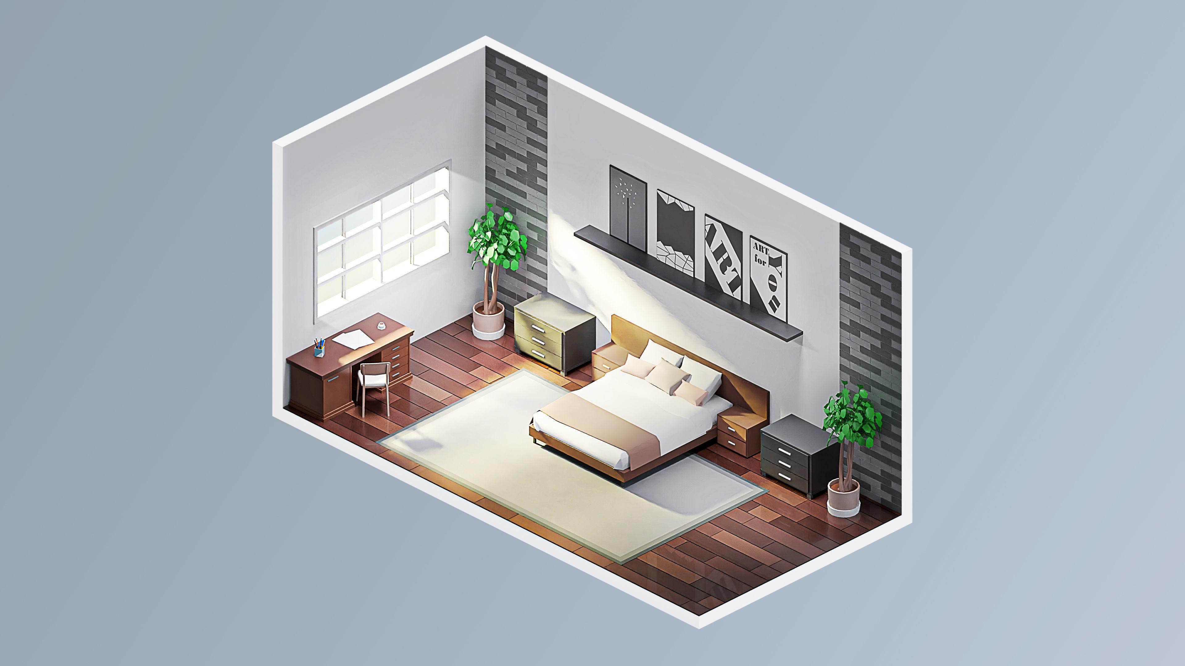 Interior 7 Low-poly 3D model_26
