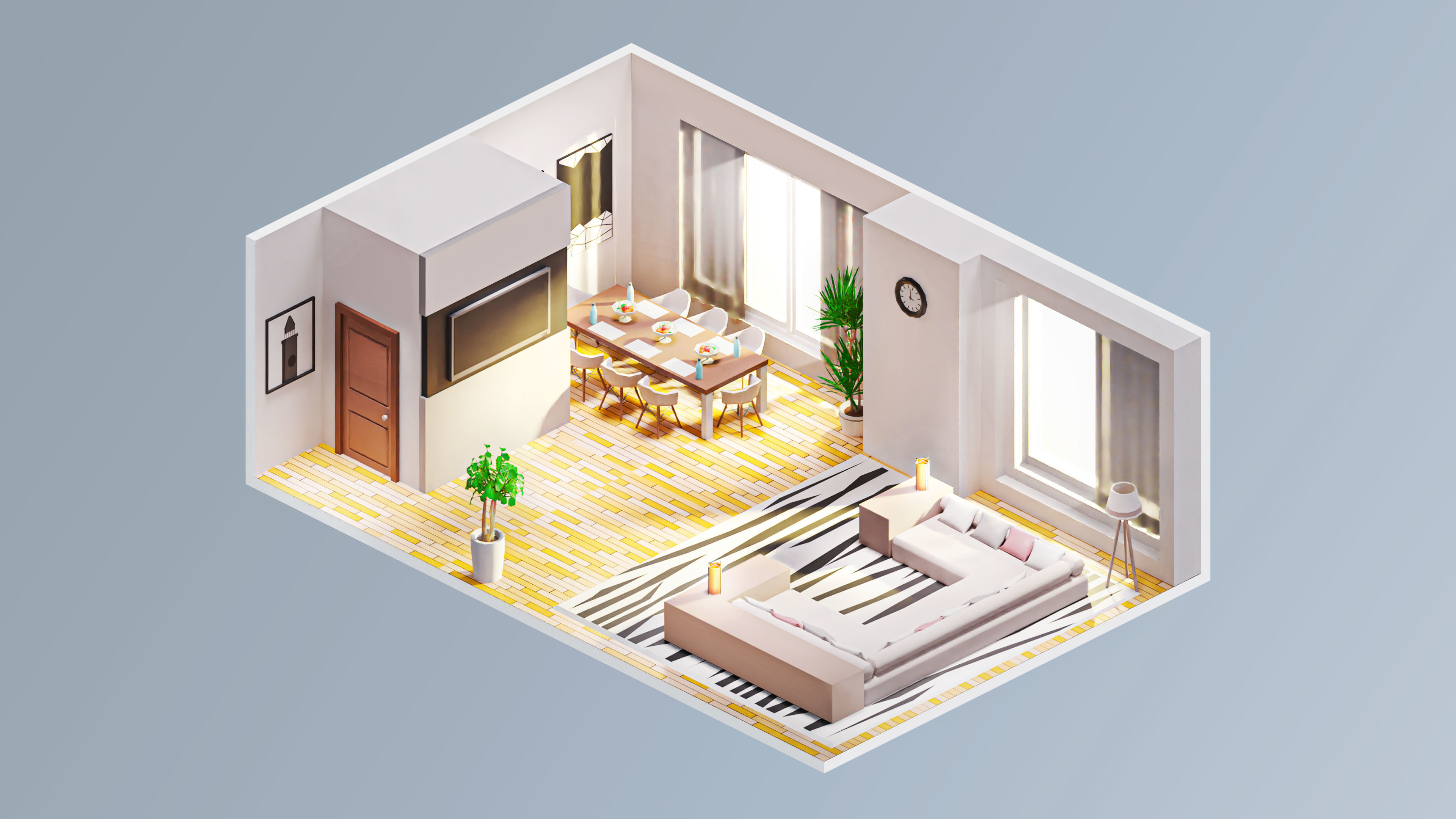 Interior 7 Low-poly 3D model_19