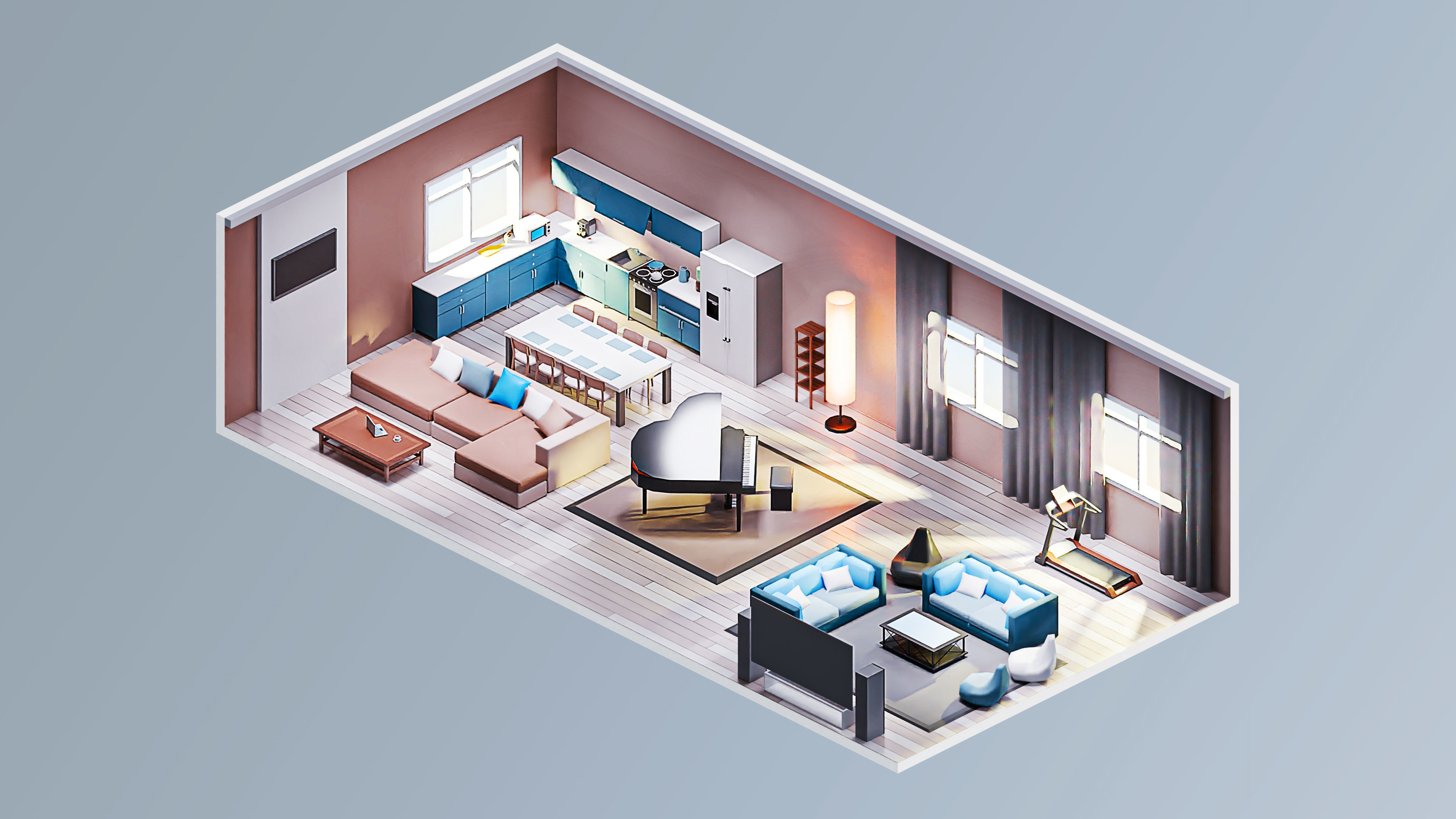Interior 7 Low-poly 3D model_11