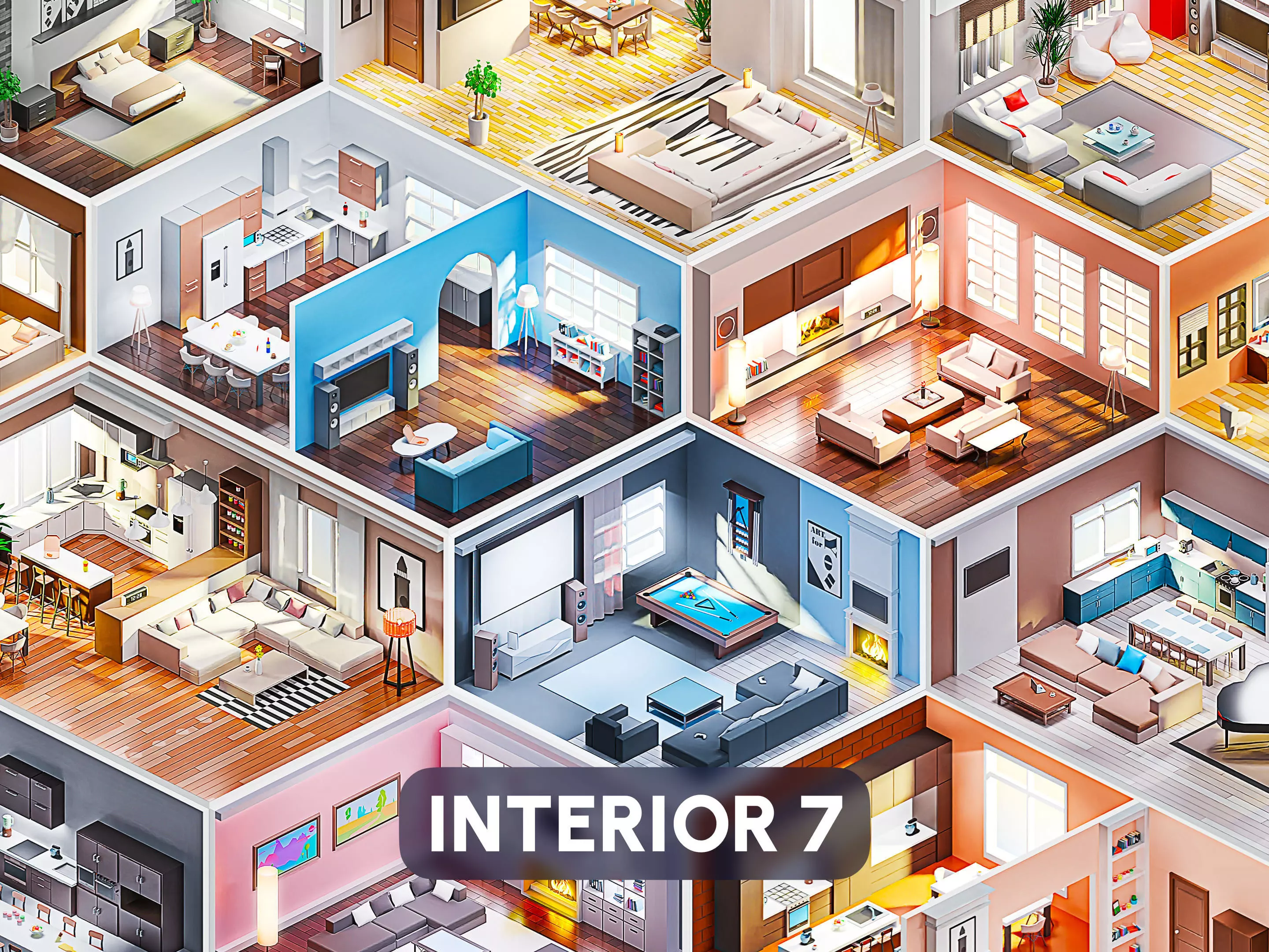 Interior 7 Low-poly 3D model_0