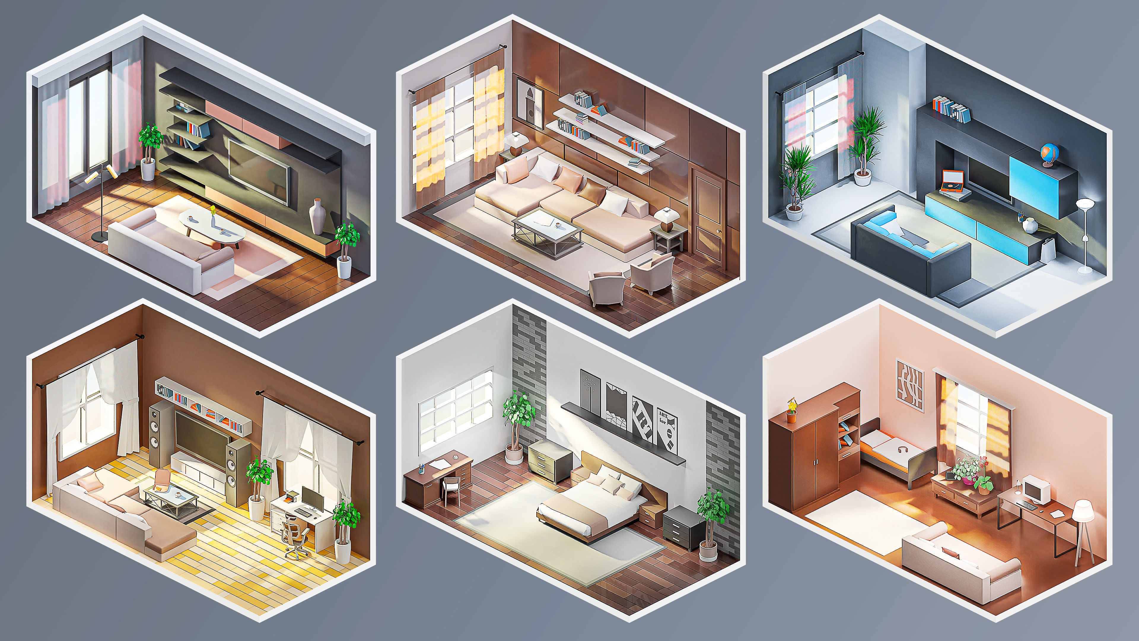 Interior 7 Low-poly 3D model_7