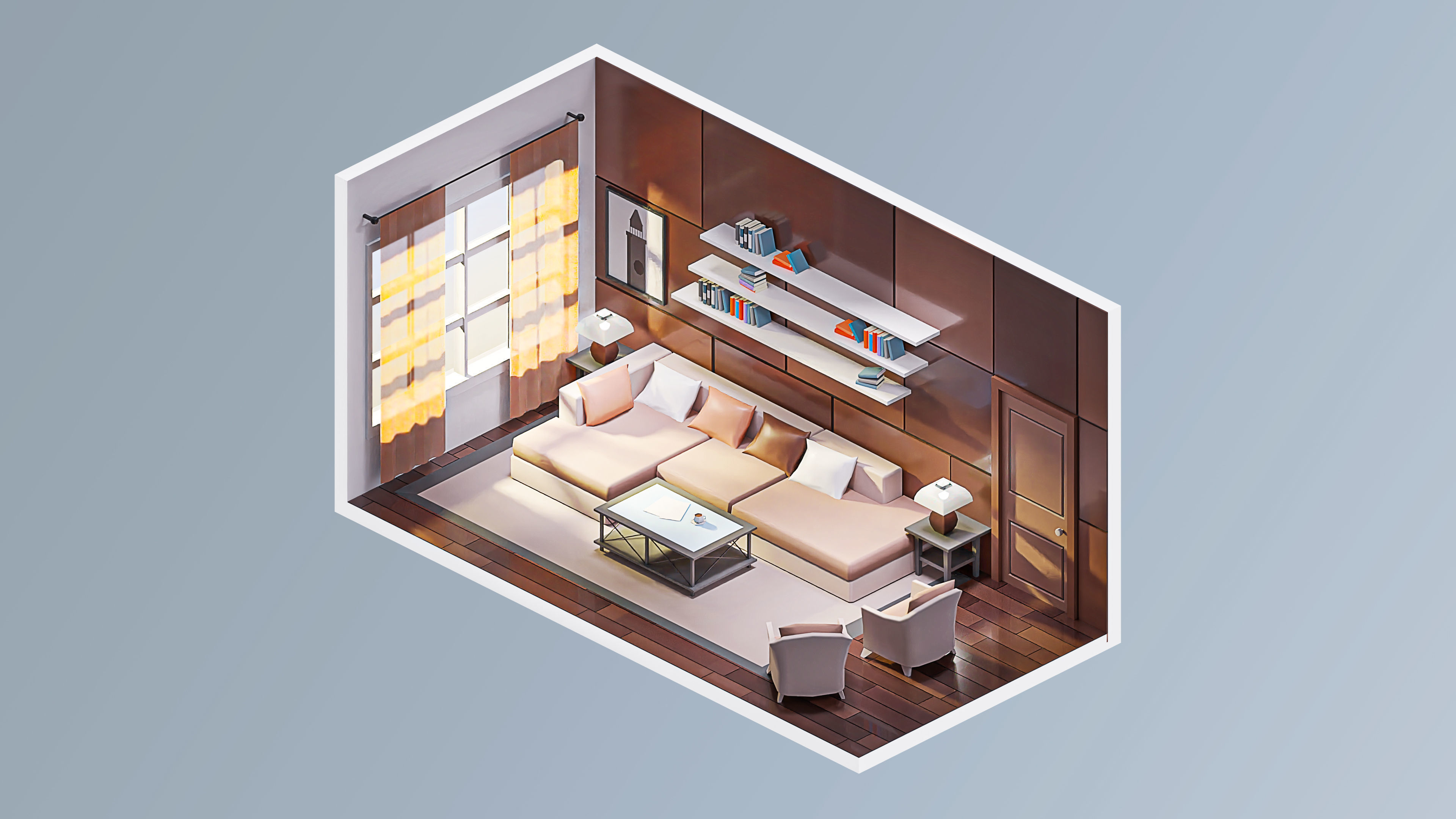 Interior 7 Low-poly 3D model_27
