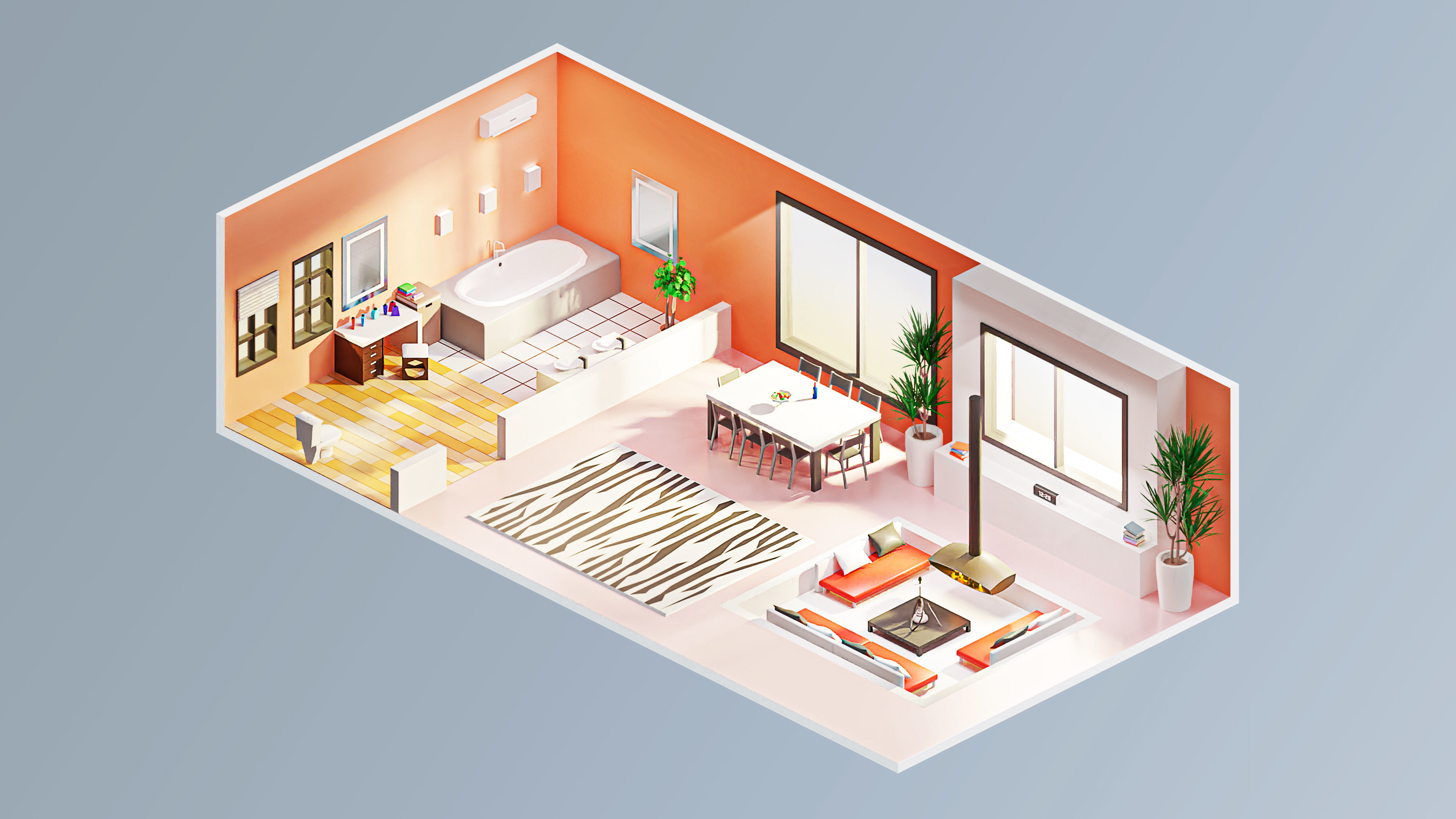 Interior 7 Low-poly 3D model_10