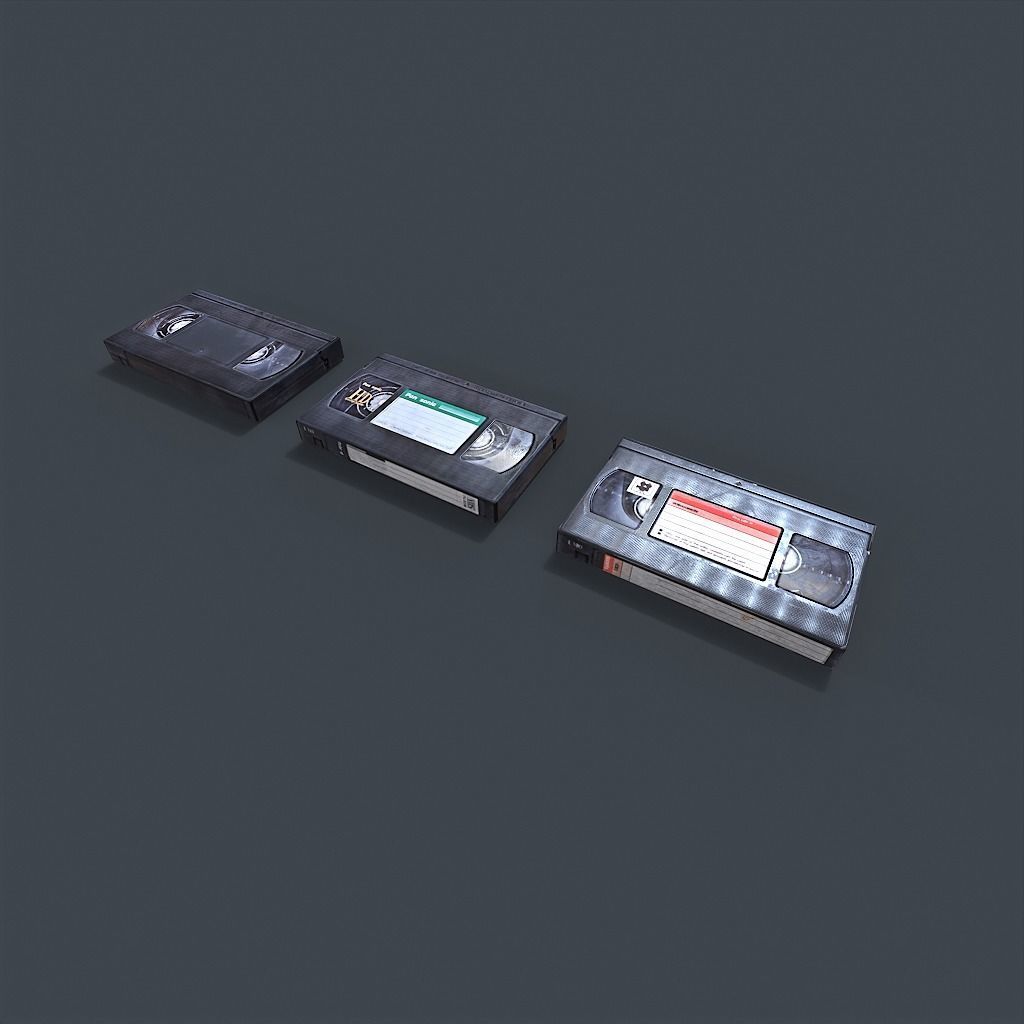 VHS Tapes Low-poly 3D model_10