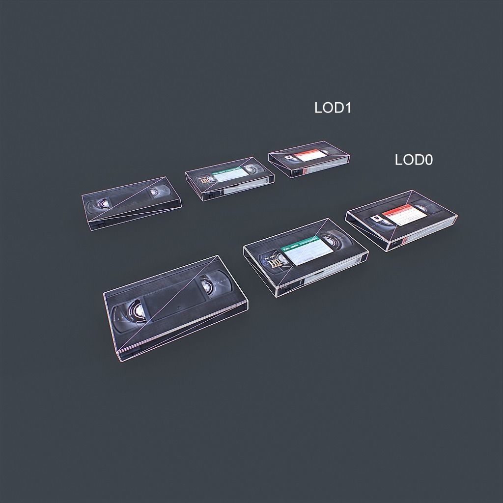 VHS Tapes Low-poly 3D model_16