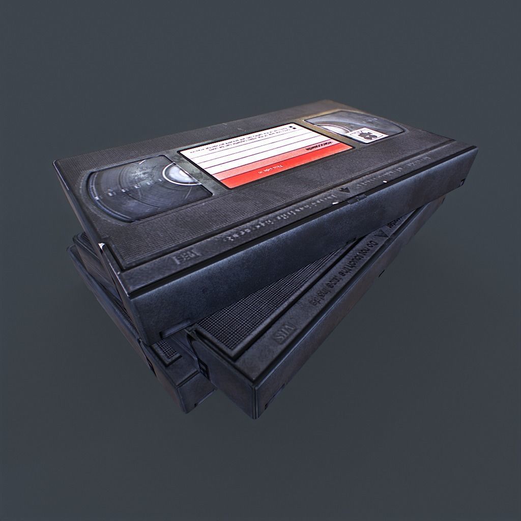 VHS Tapes Low-poly 3D model_5