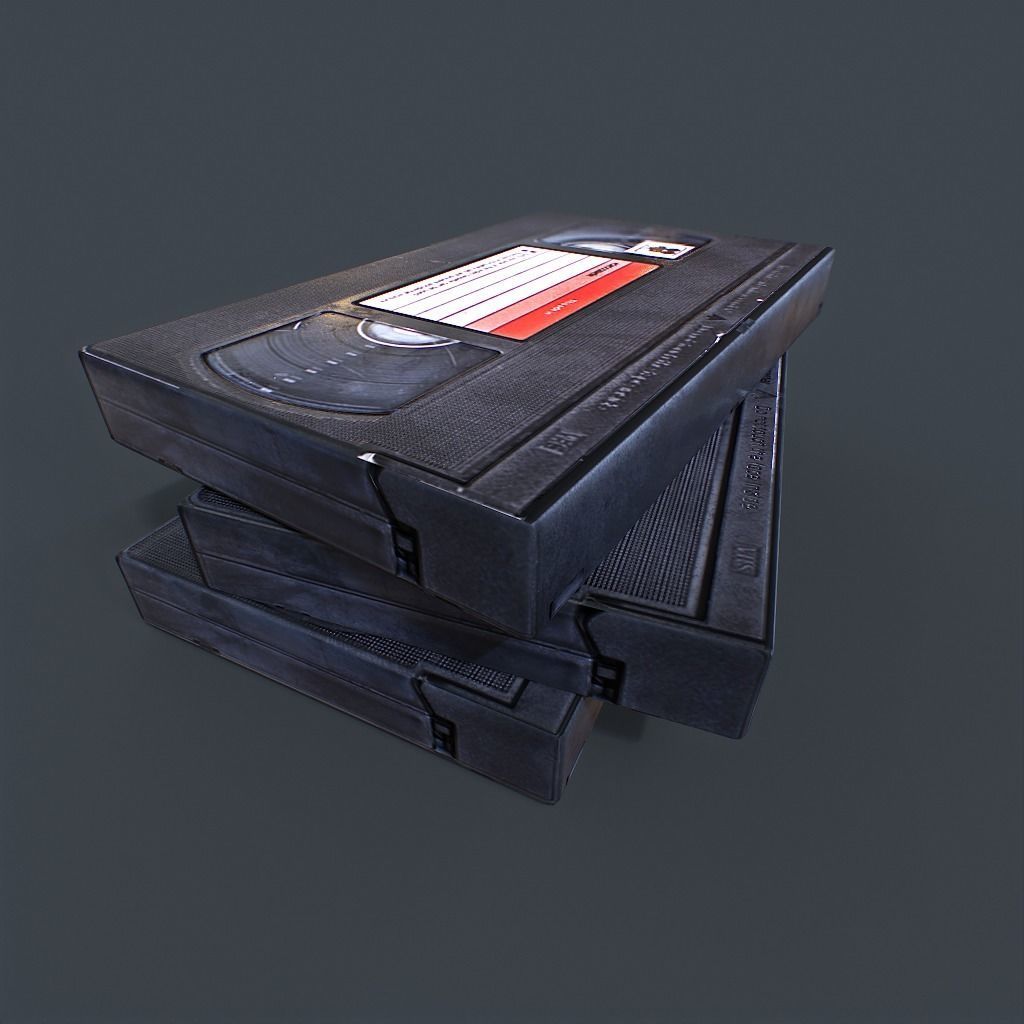 VHS Tapes Low-poly 3D model_4