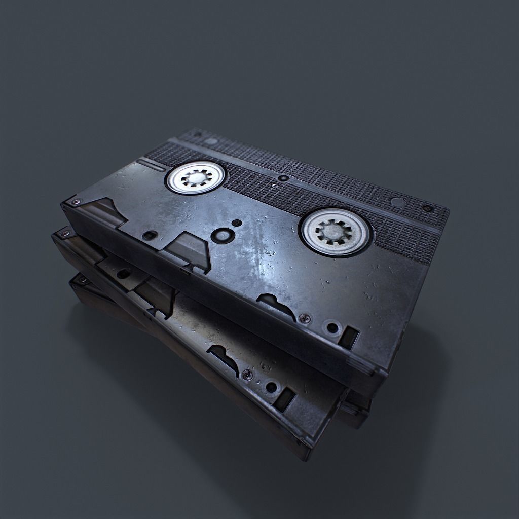 VHS Tapes Low-poly 3D model_7