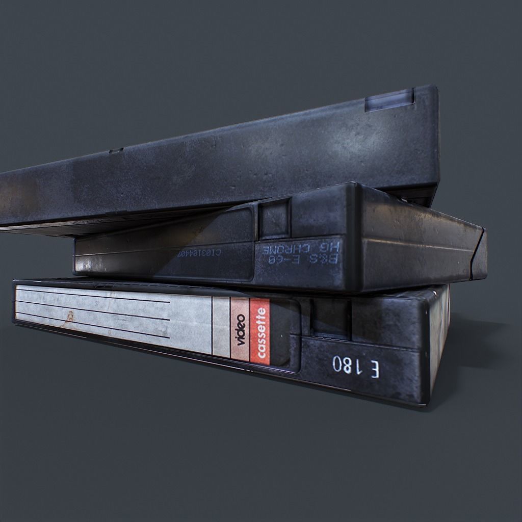 VHS Tapes Low-poly 3D model_6